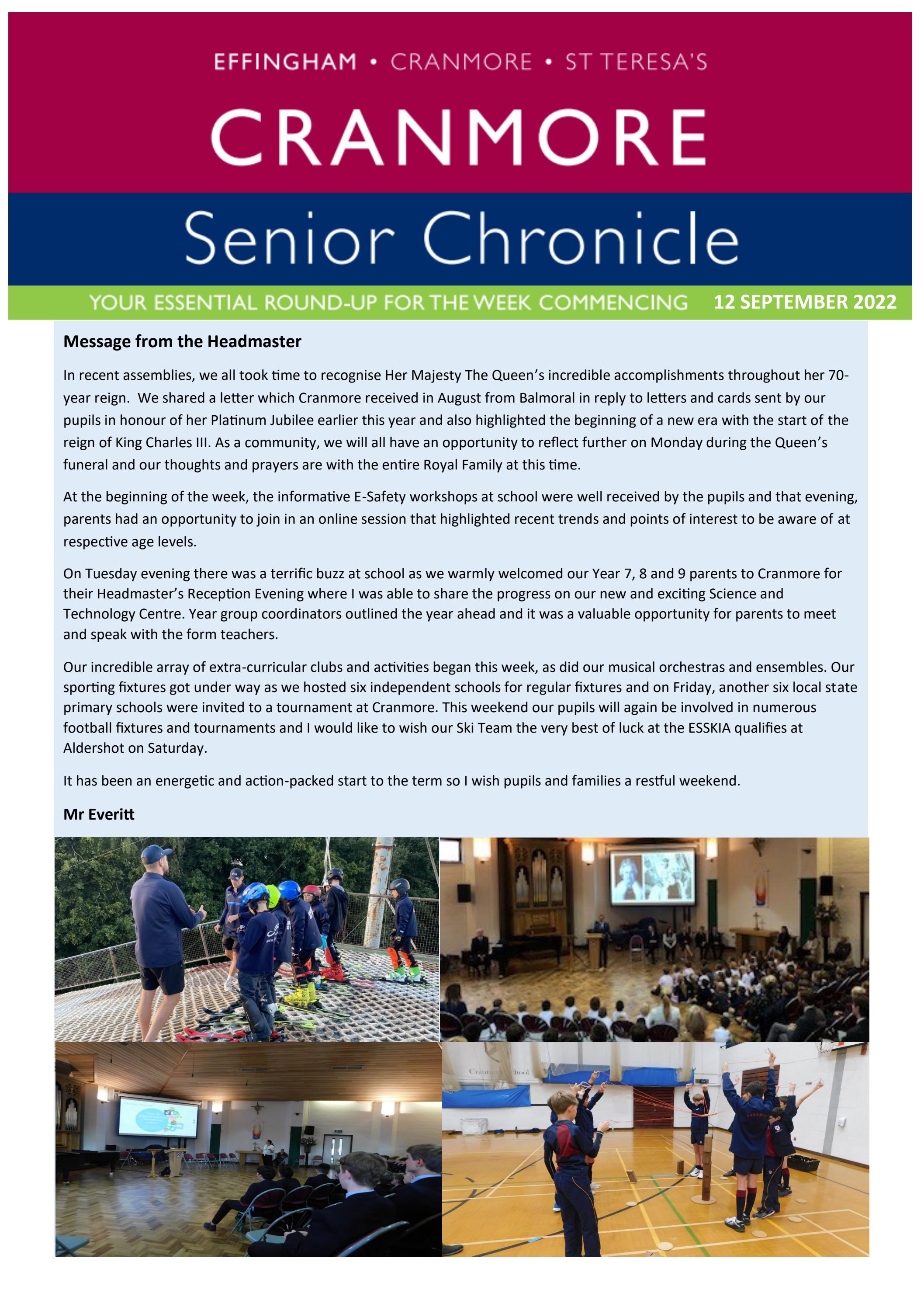 Senior Chronicle 16 September 2022 by Effingham Schools Trust Issuu