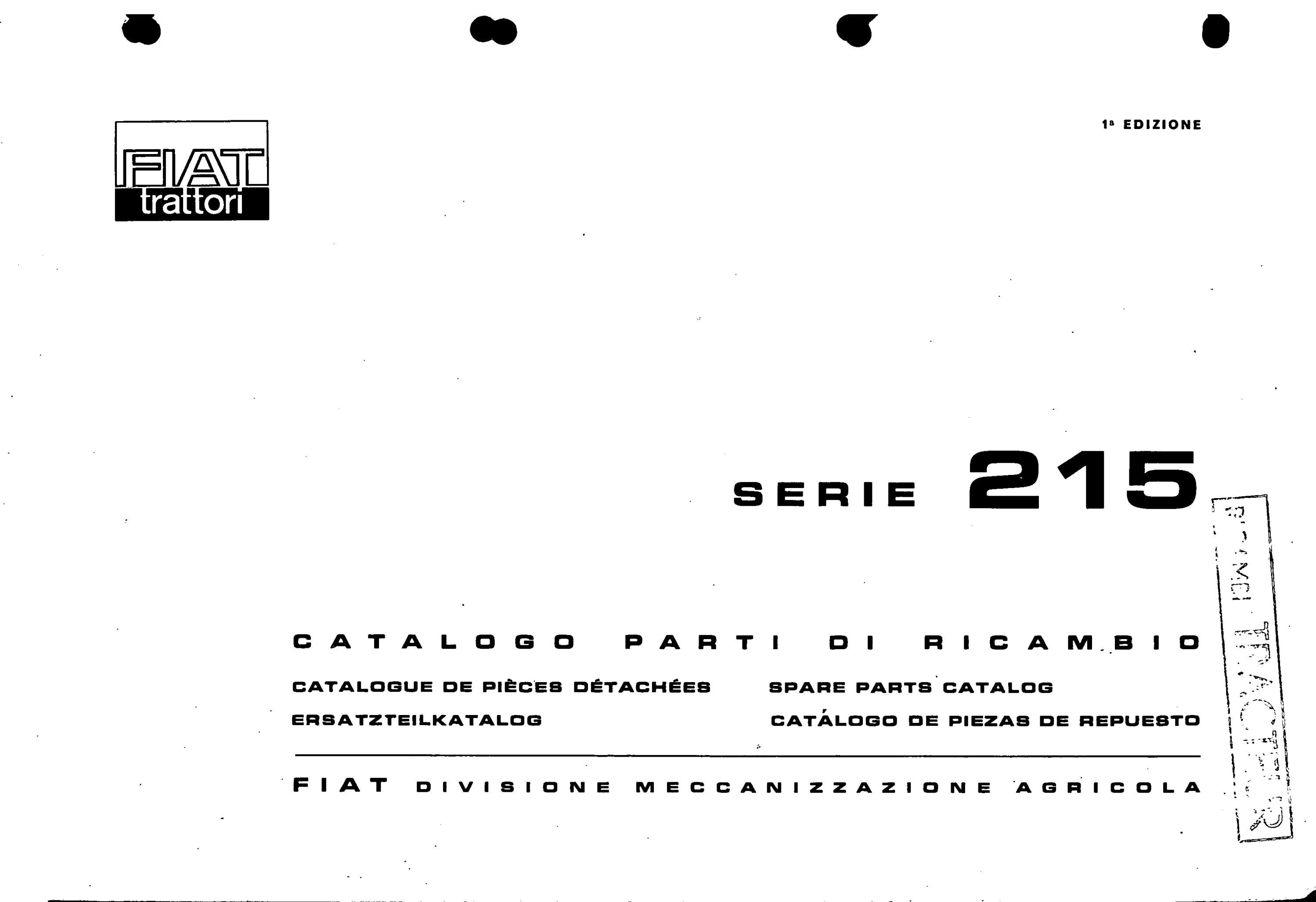 Fiat 215 Service Parts Catalog Manual by epartsmanuals Issuu