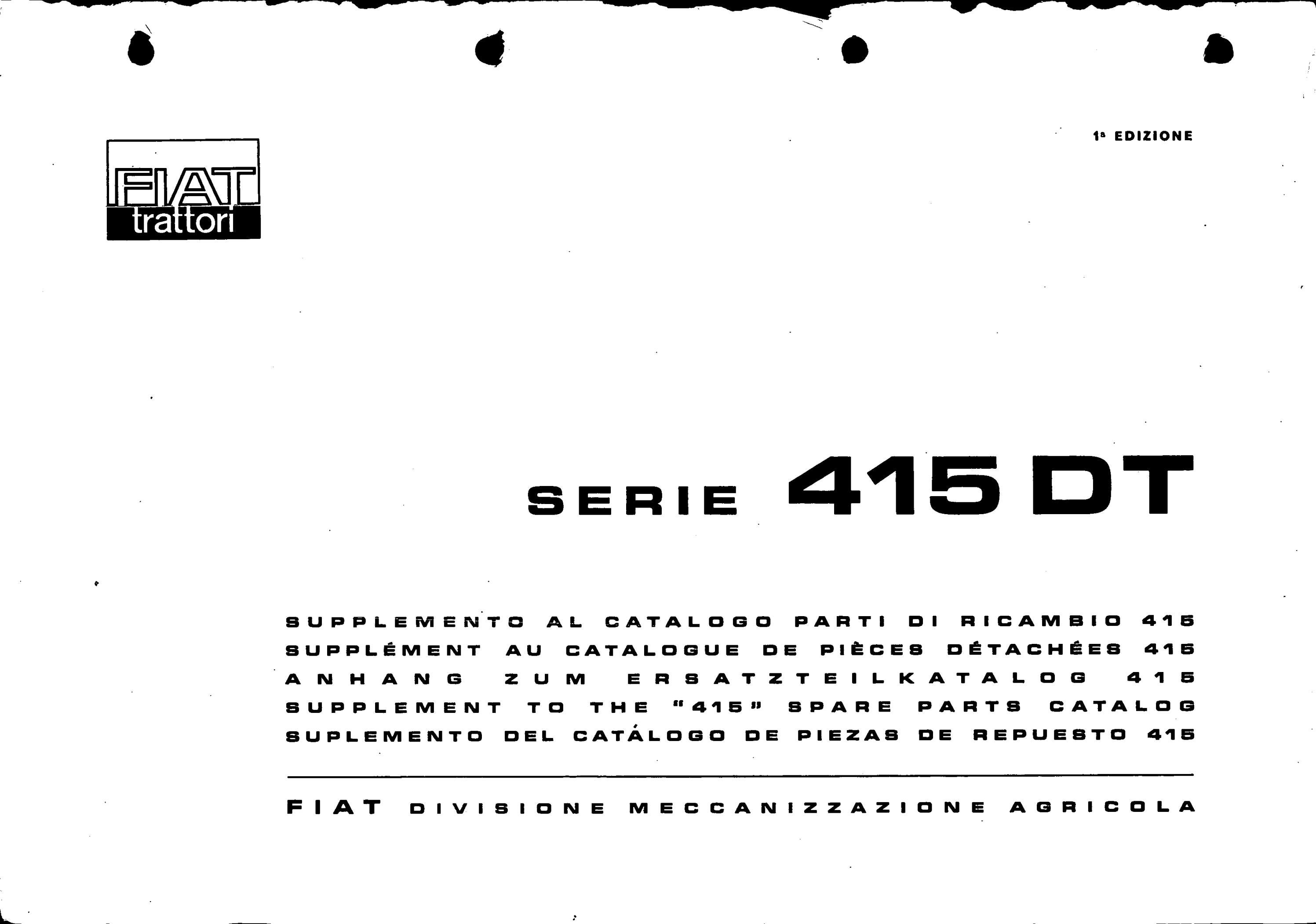 Fiat 415 DT Service Parts Catalog Manual by epartsmanuals Issuu