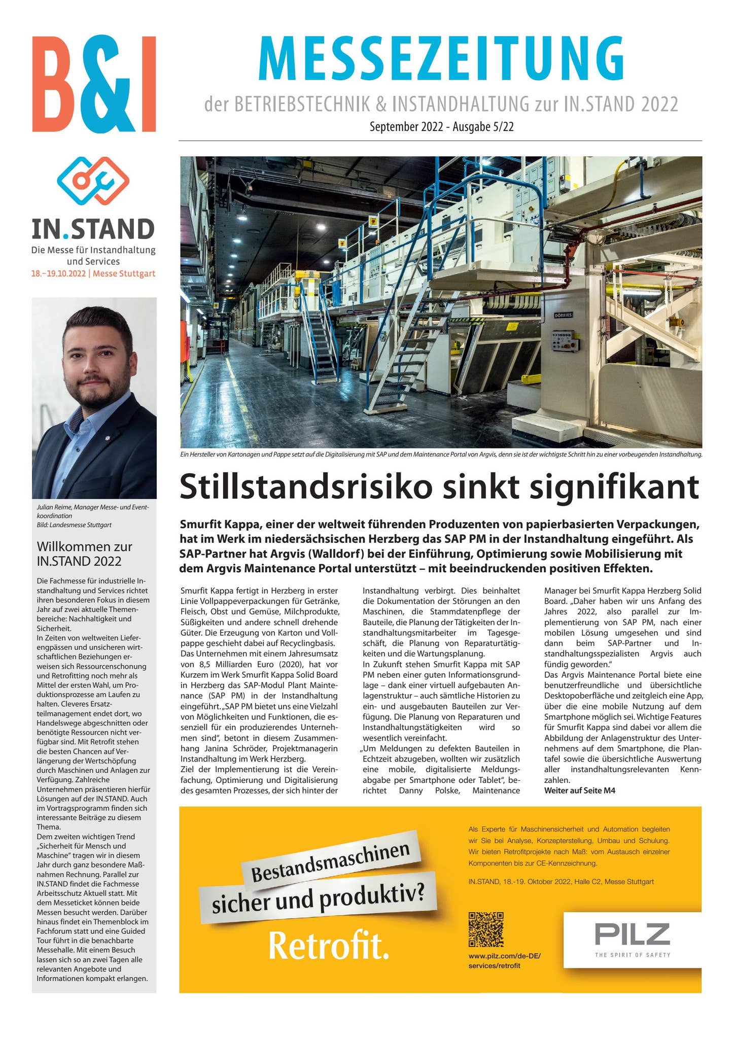 B&I Messezeitung zur IN.STAND 2022, Ausgabe 5 (September) by B&I Die  Industrie-Zeitung | Betriebstechnik und Instandhaltung - Issuu