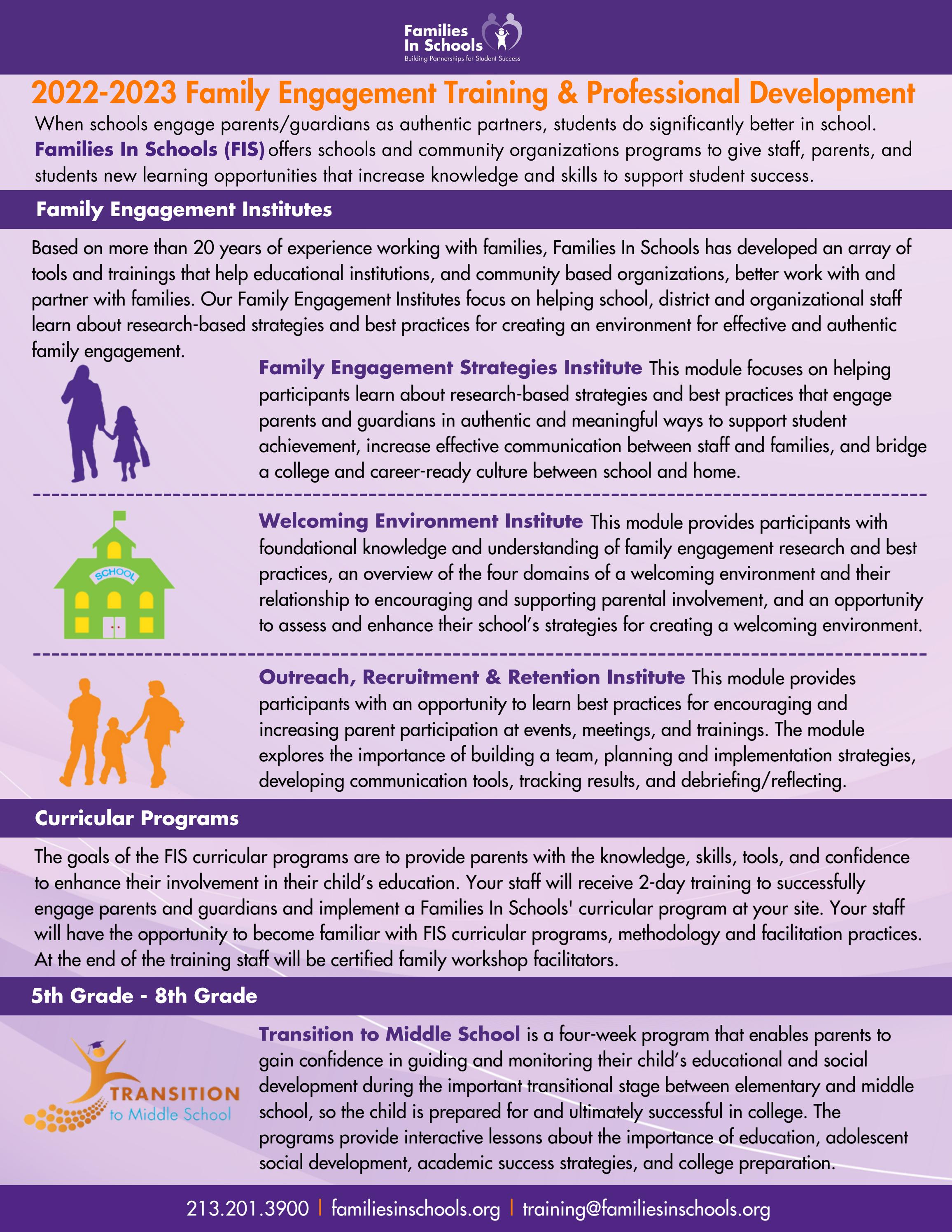 2022-2023 Family Engagement Training & Professional Development by ...