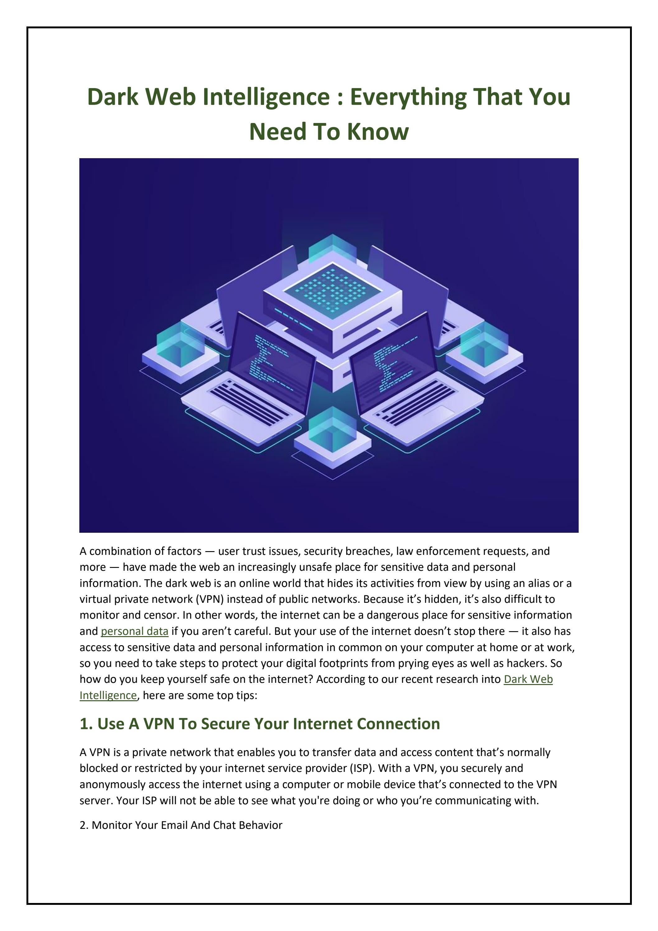 Dark web intelligence everything that you need to know by heritage