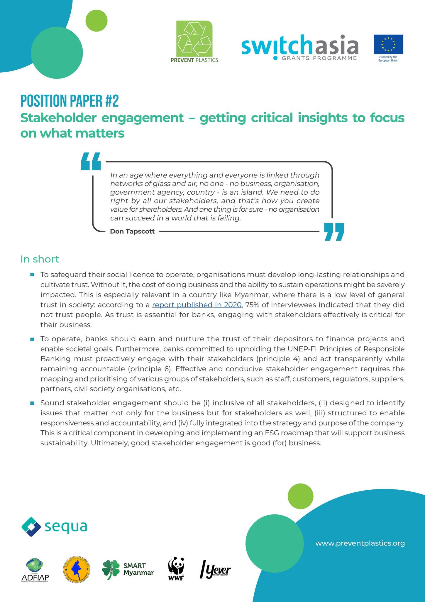 Position Paper: How Organizations Should Engage With Their Stakeholders ...
