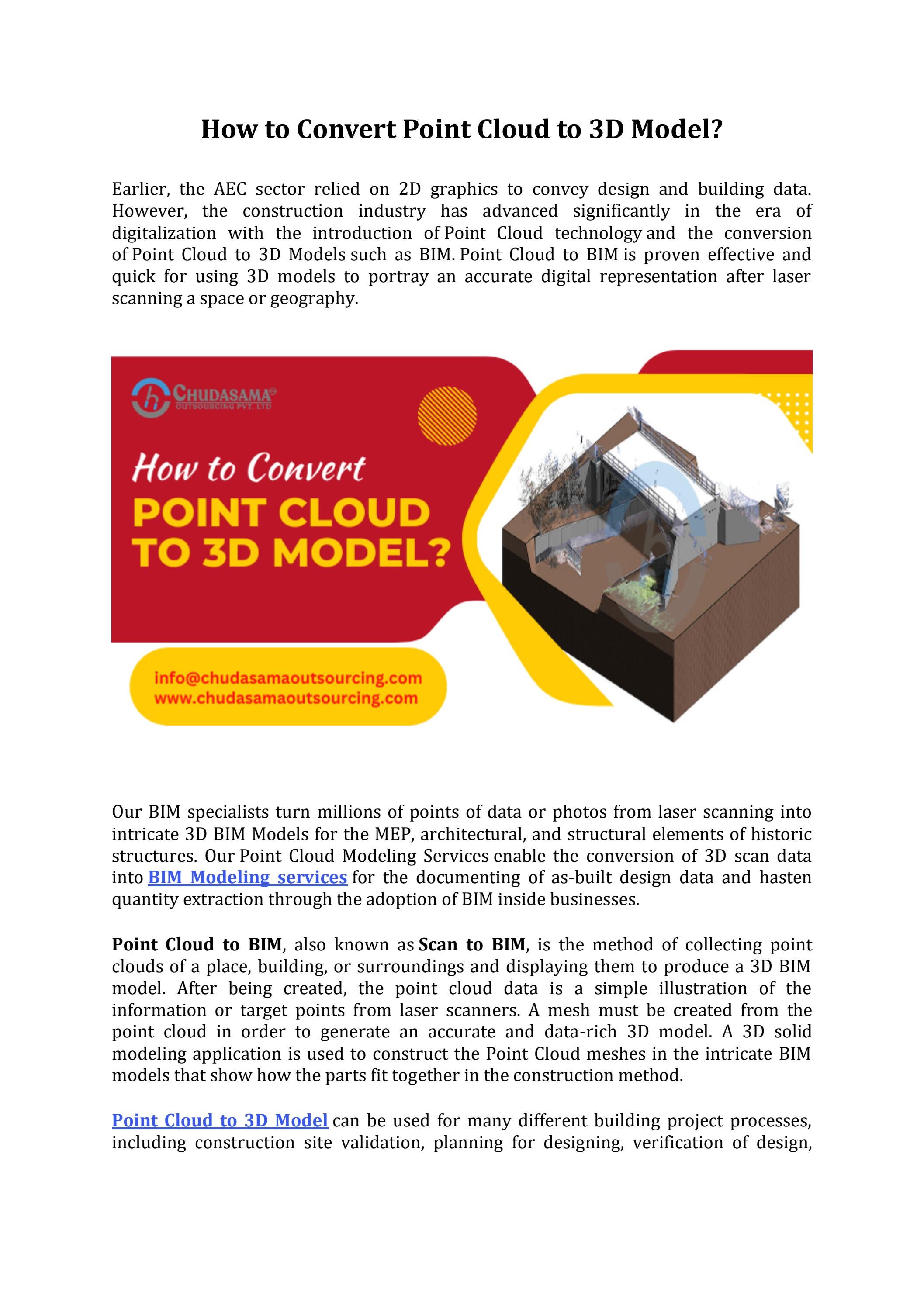 How To Convert Point Cloud To 3D Model By Chudasama Outsourcing 