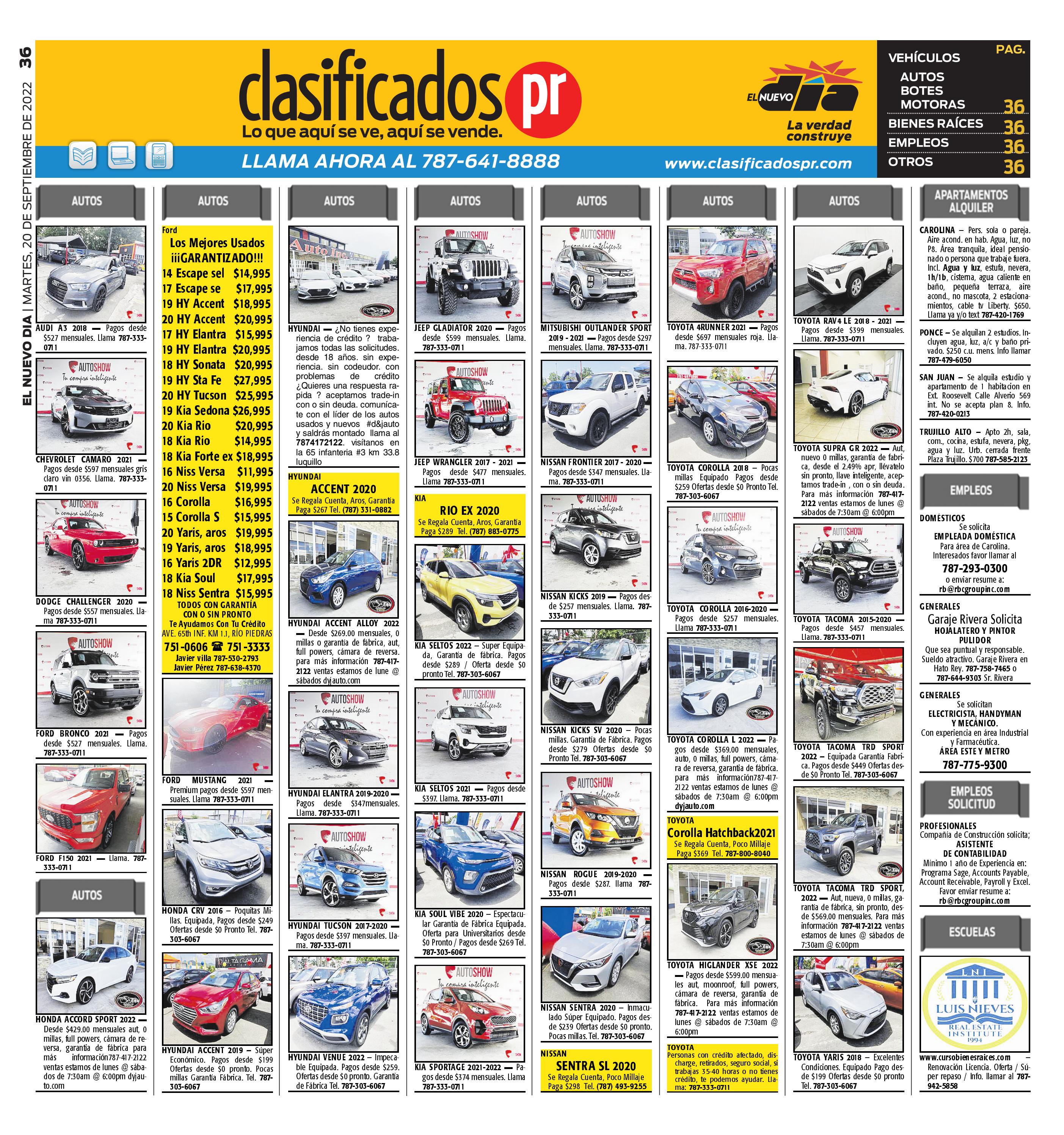 Clasificados PR 09 20 2022 by Issuu