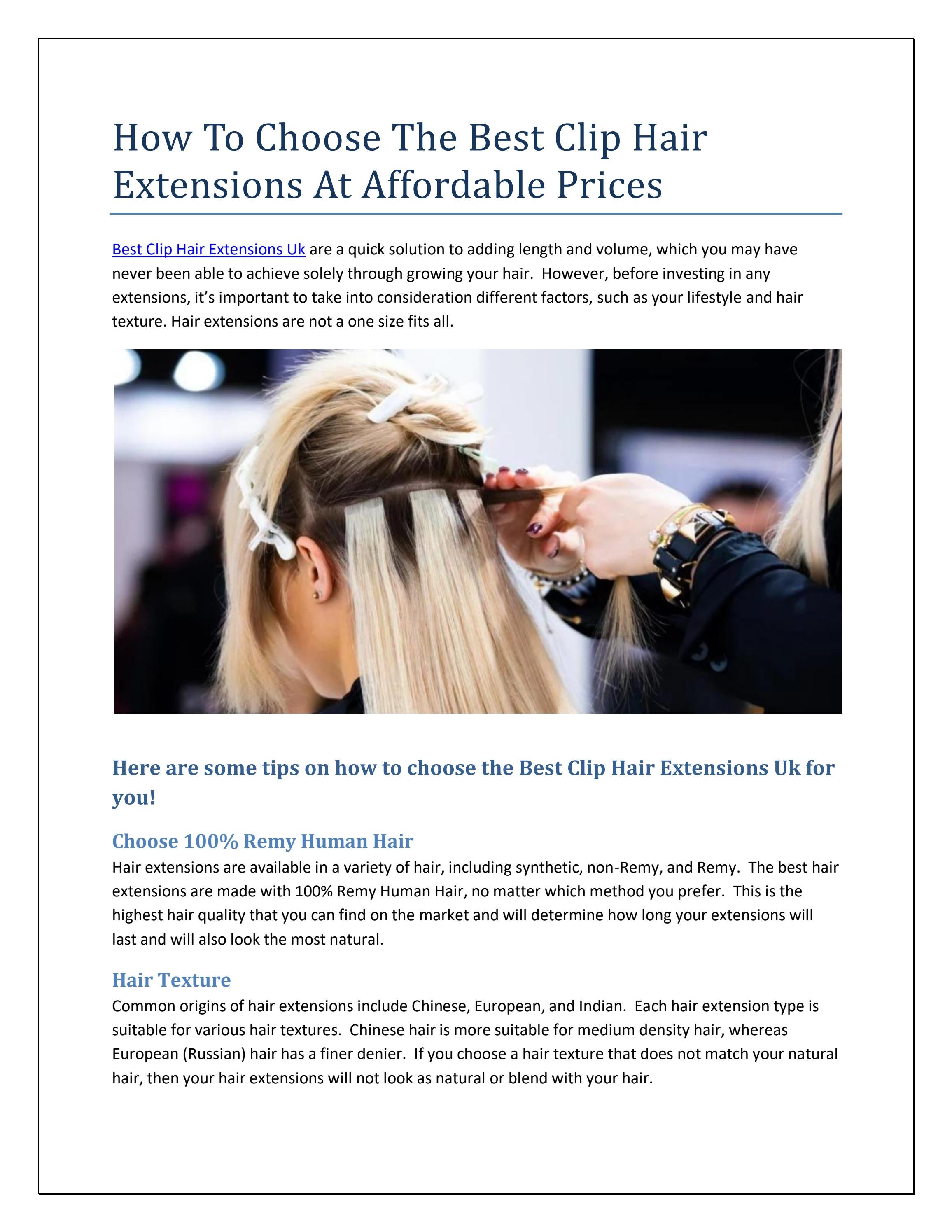 Choose The Best Clip Hair Extensions At Affordable Prices by HAIR