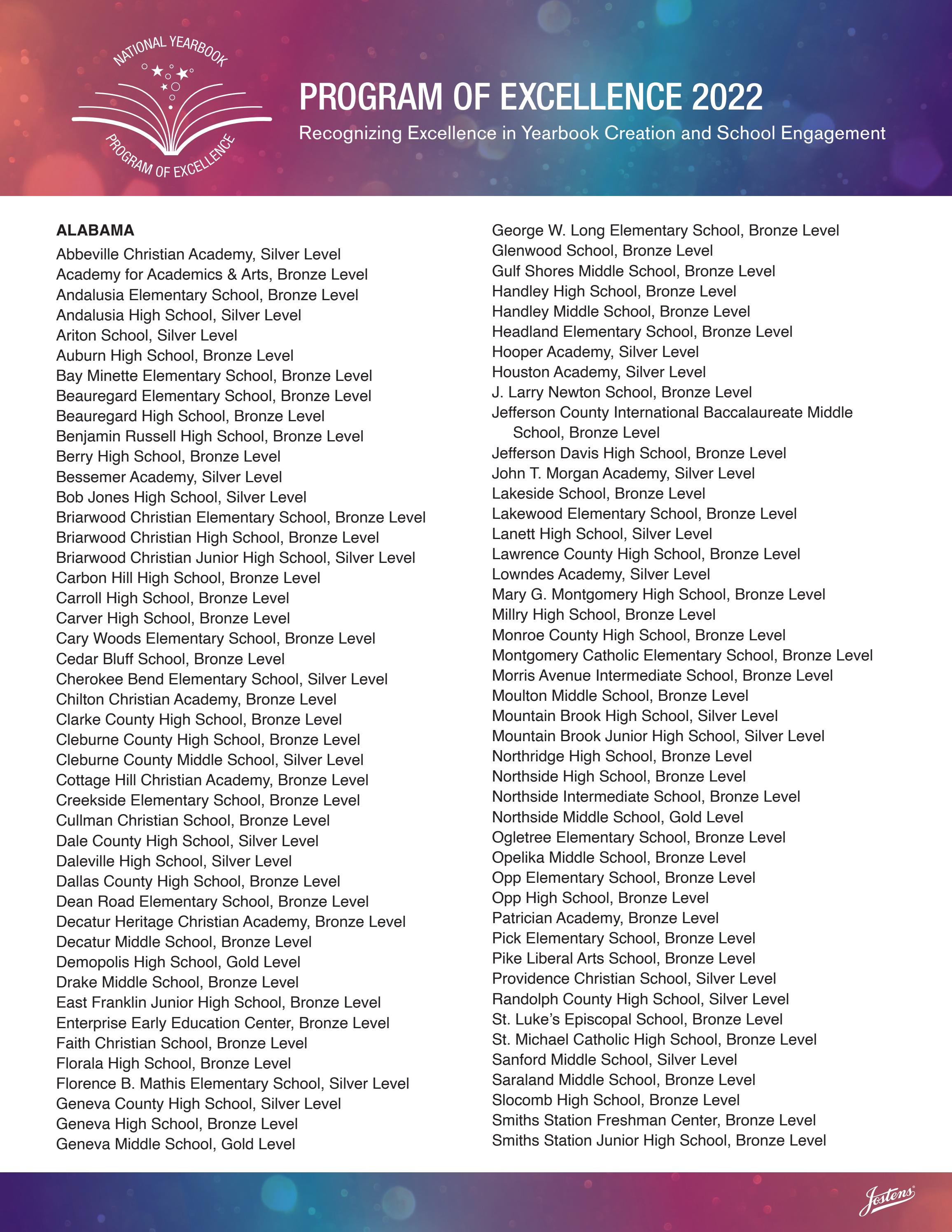 Jostens National Yearbook Program of Excellence, 2022 by Jostens