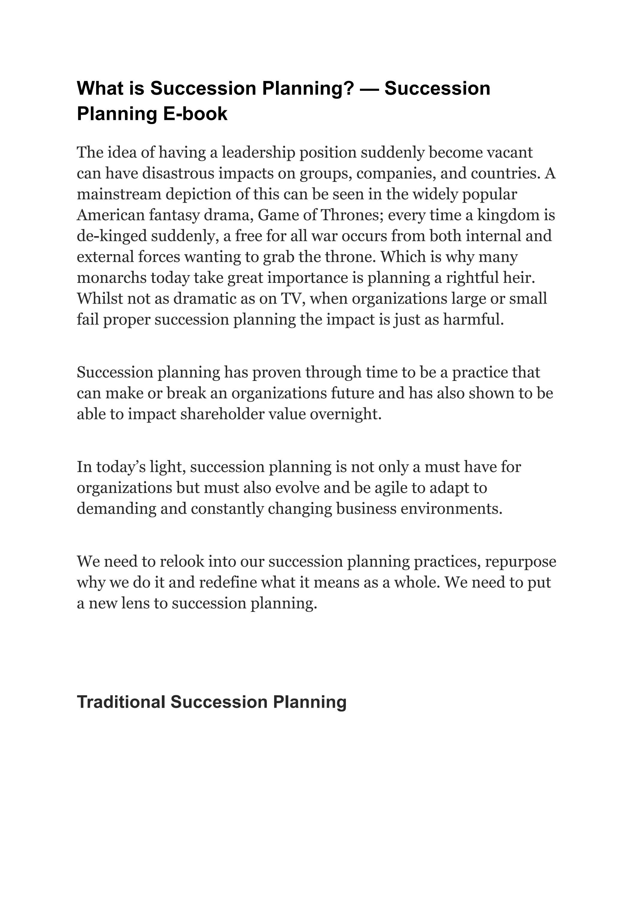 What is Succession Planning? — Succession Planning Ebook by