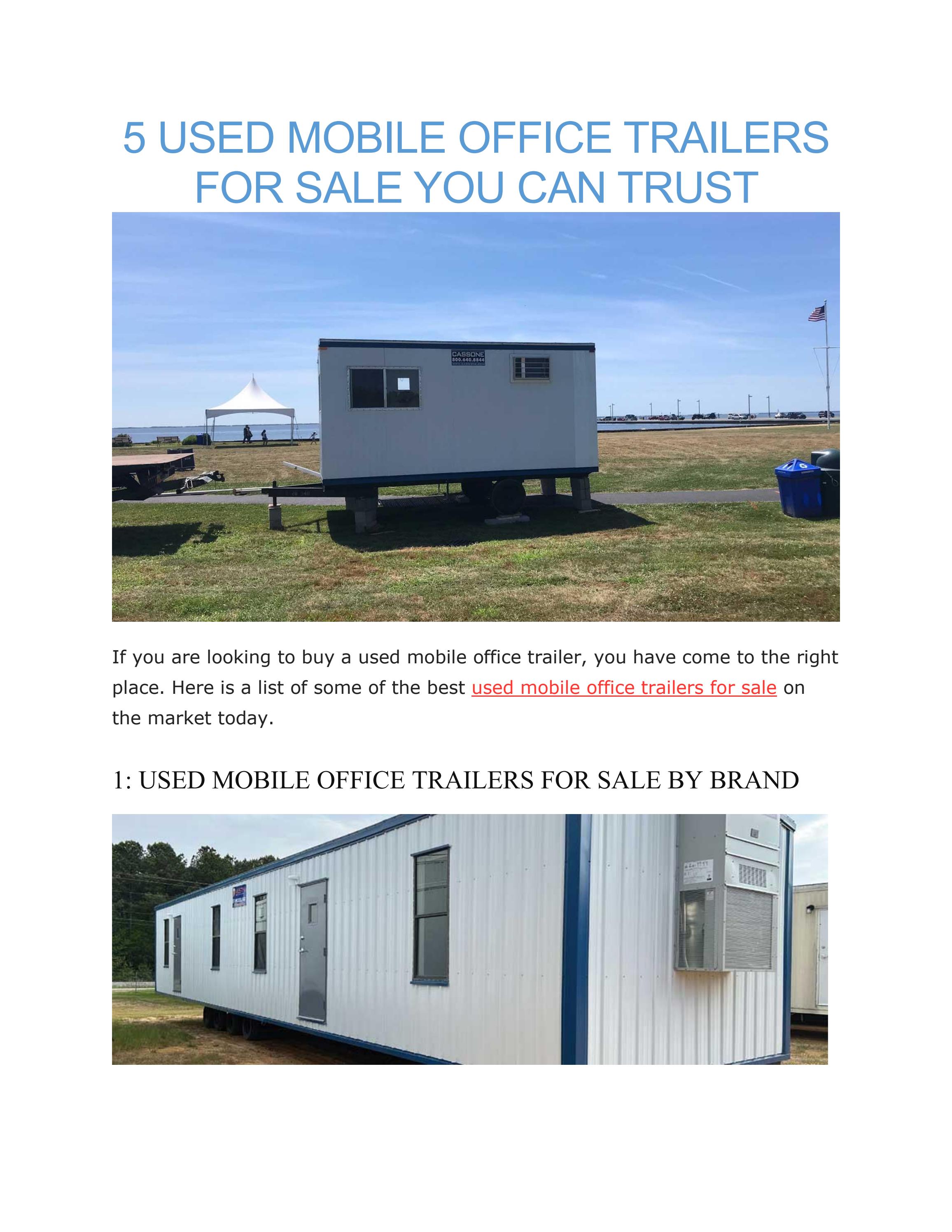 used mobile office trailers for sale by Cassone Leasing Inc. Issuu