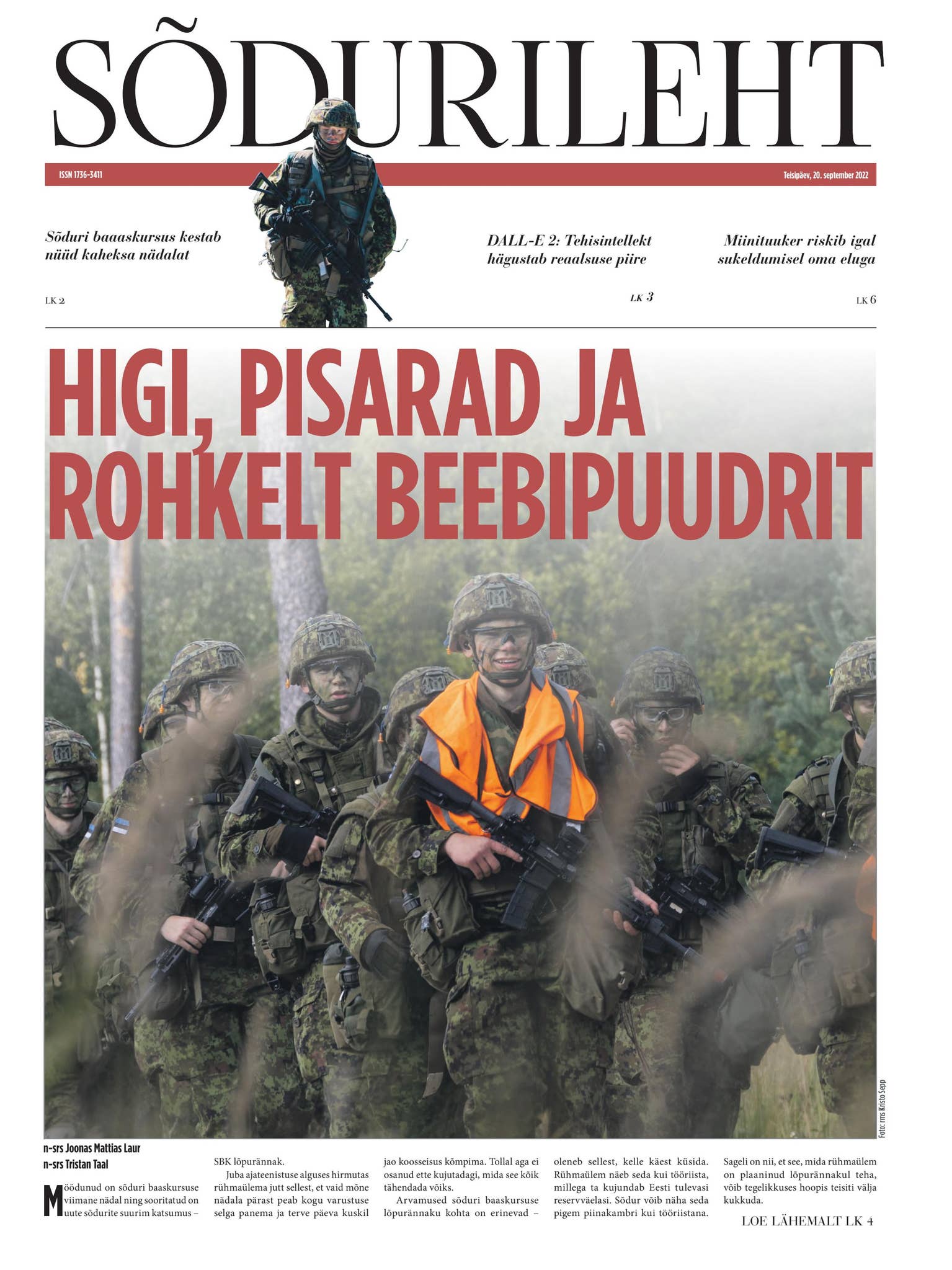 Sõdurileht 20.09.2022 cover