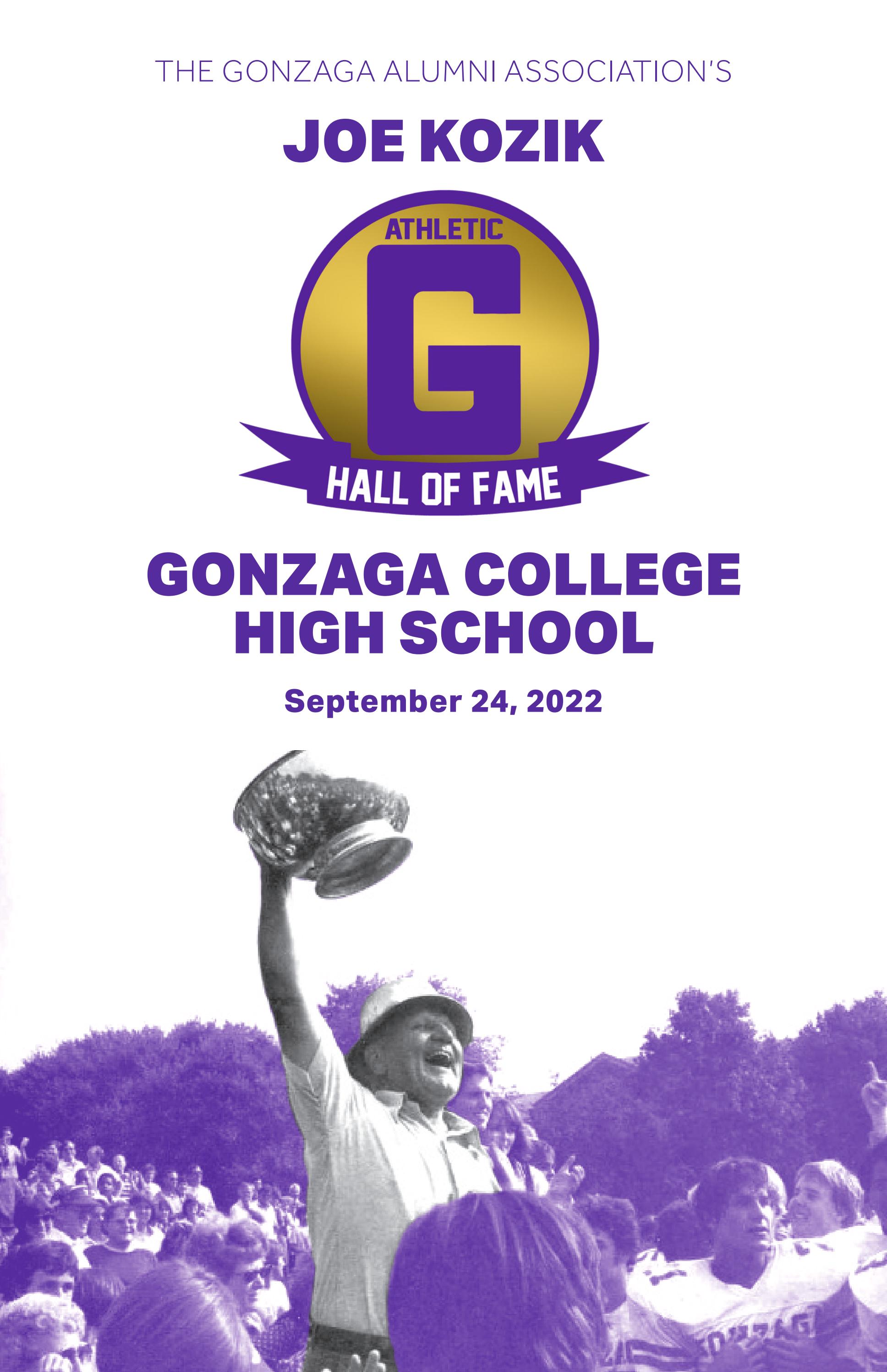 Joe Kozik Gonzaga Athletic Hall of Fame 2022 (Program) by Gonzaga