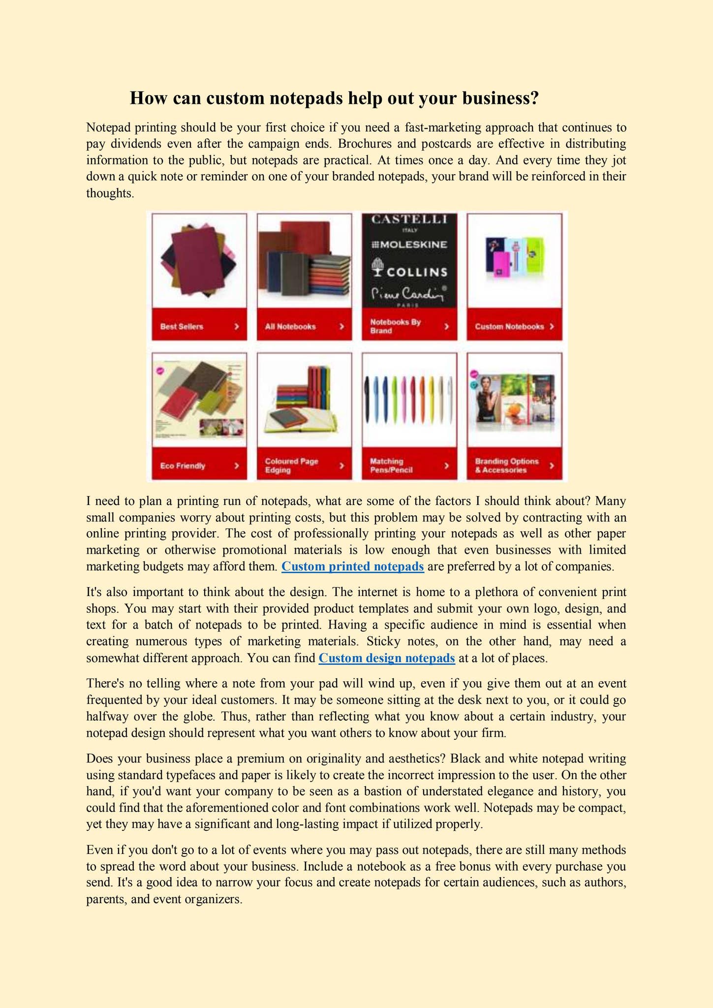 Notepad Making Business How can custom notepads help out your business? by Brandedpads - Issuu