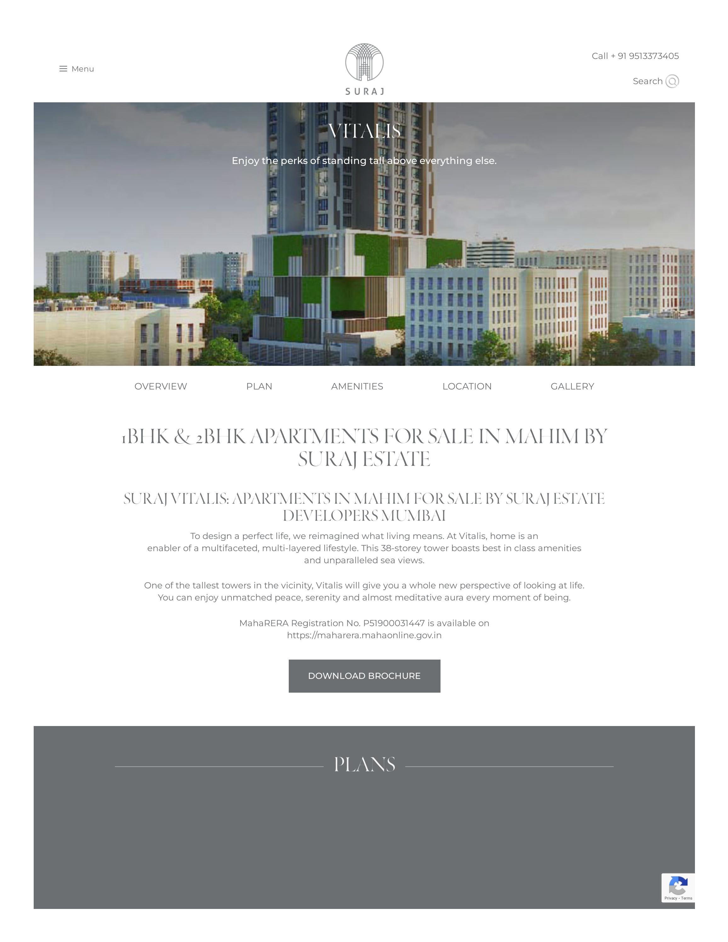 1 Bhk in Mahim 2 Bhk in Mahim at Suraj Vitalis Suraj Estate by Real