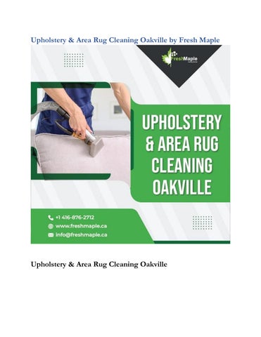 Upholstery & Area Rug Cleaning Oakville by Fresh Maple by Carpet