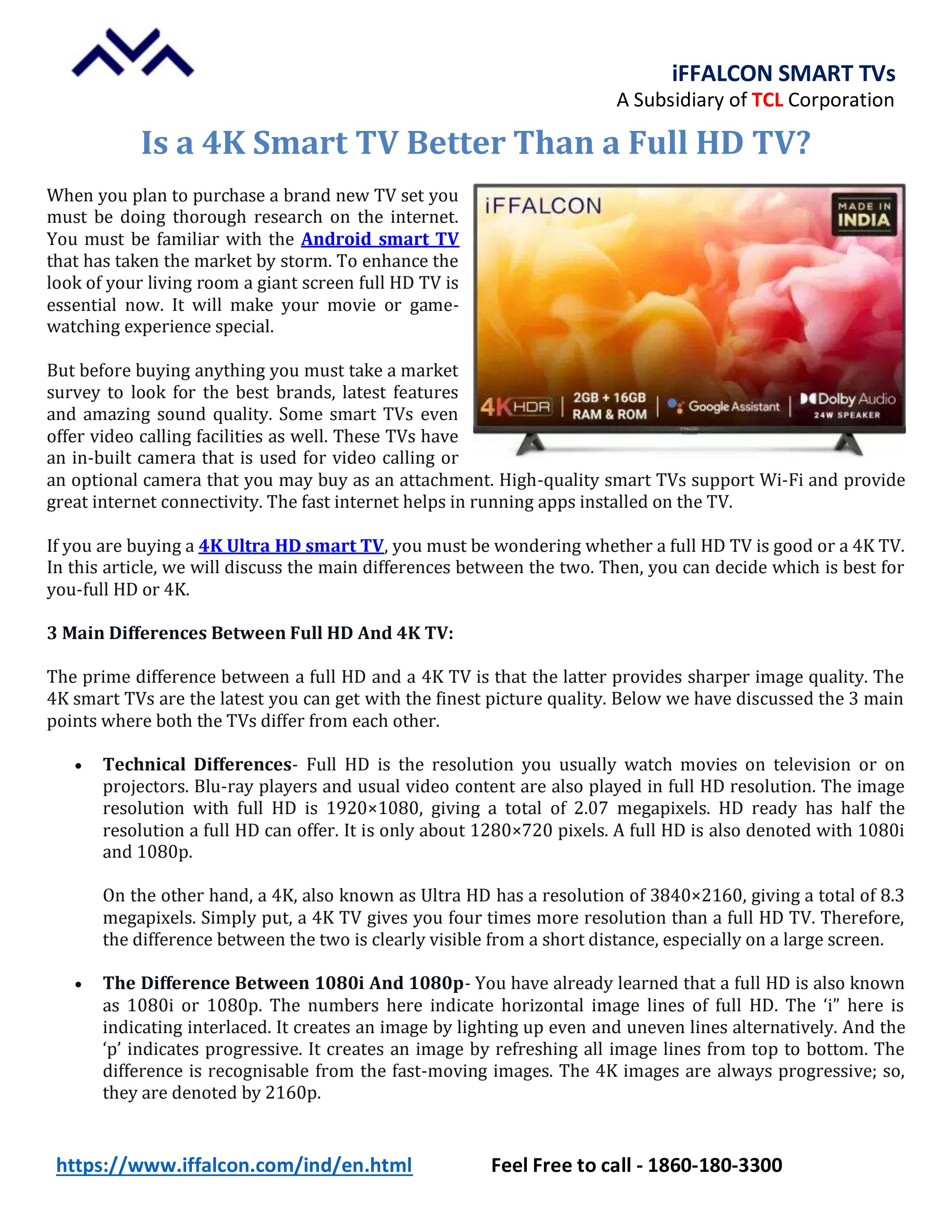 Is a 4K Smart TV Better Than a Full HD TV? by Tanjni Pache Issuu