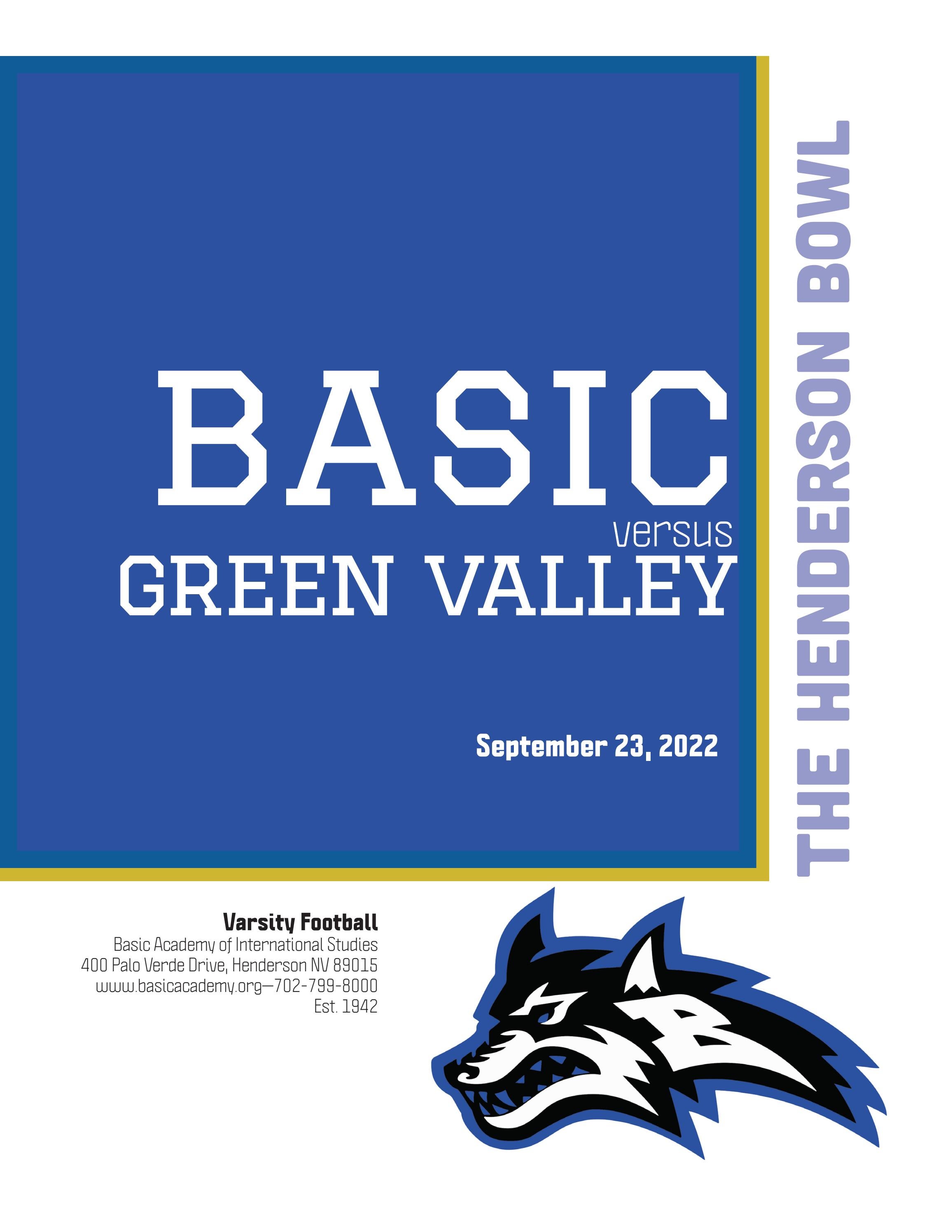 Basic vs Green Valley (Henderson Bowl) 2022 by Lone Wolf Newspaper Issuu