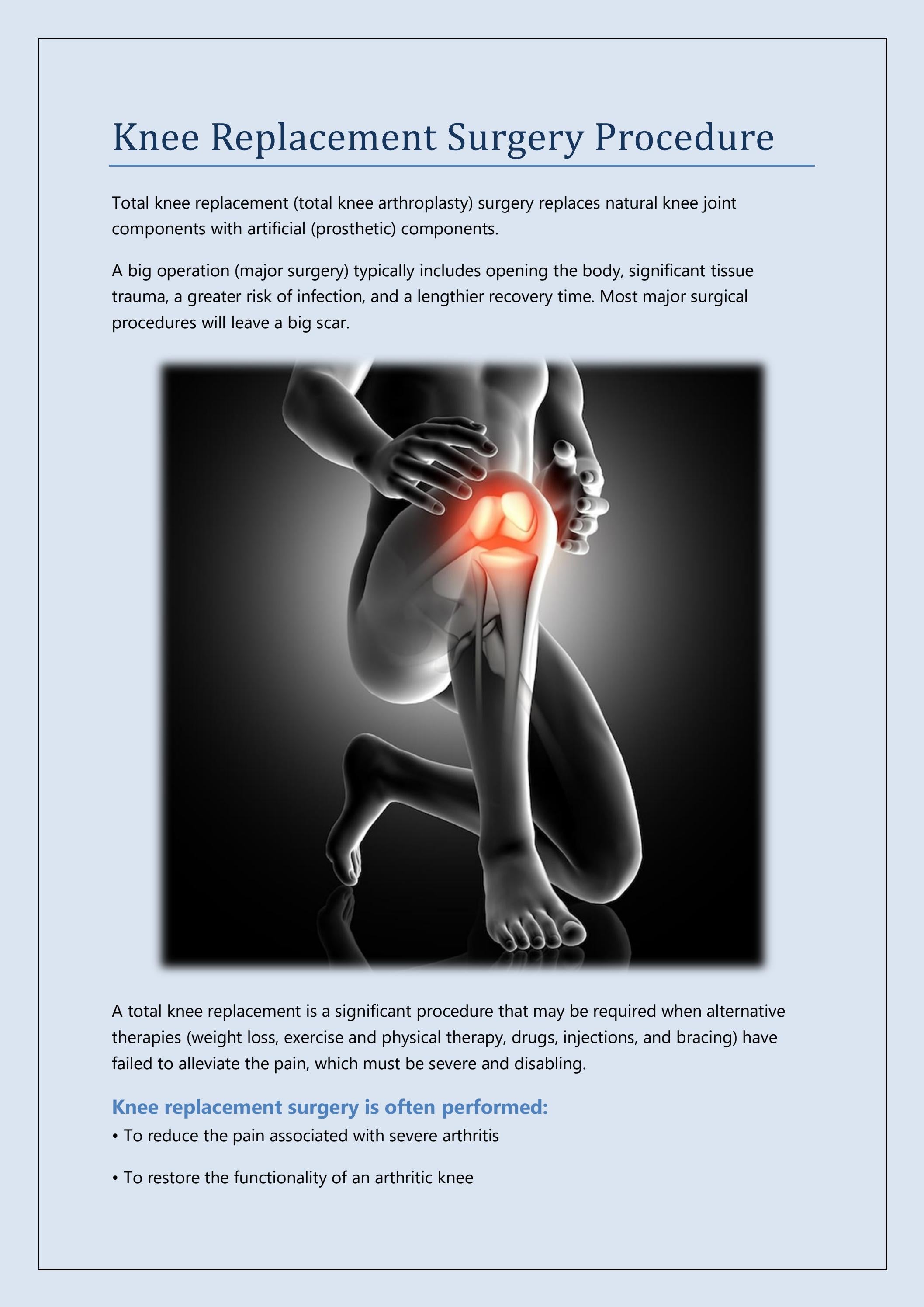 Knee Replacement Surgery Procedure by Dr. Vikas Mehra Issuu
