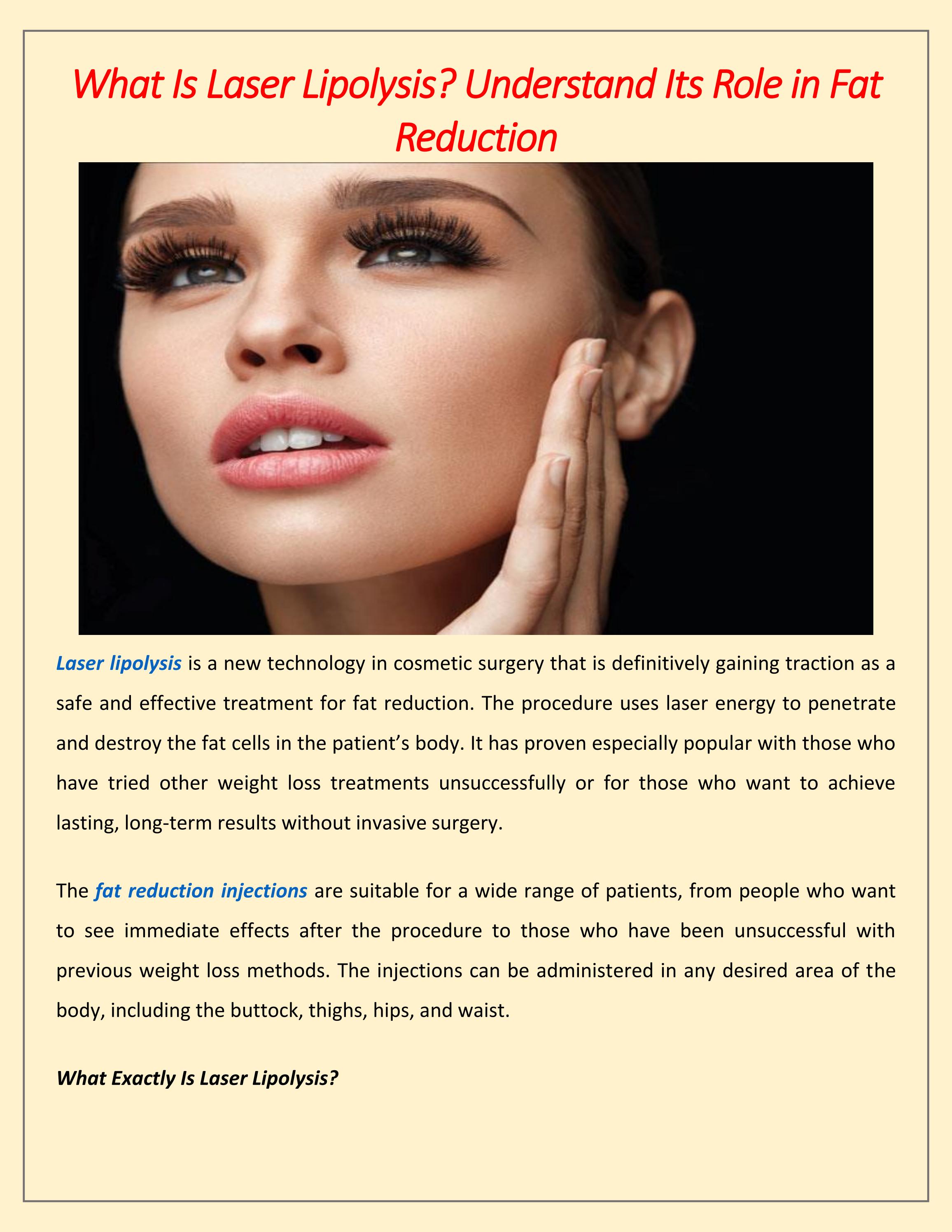 What Is Laser Lipolysis? Understand Its Role in Fat Reduction by