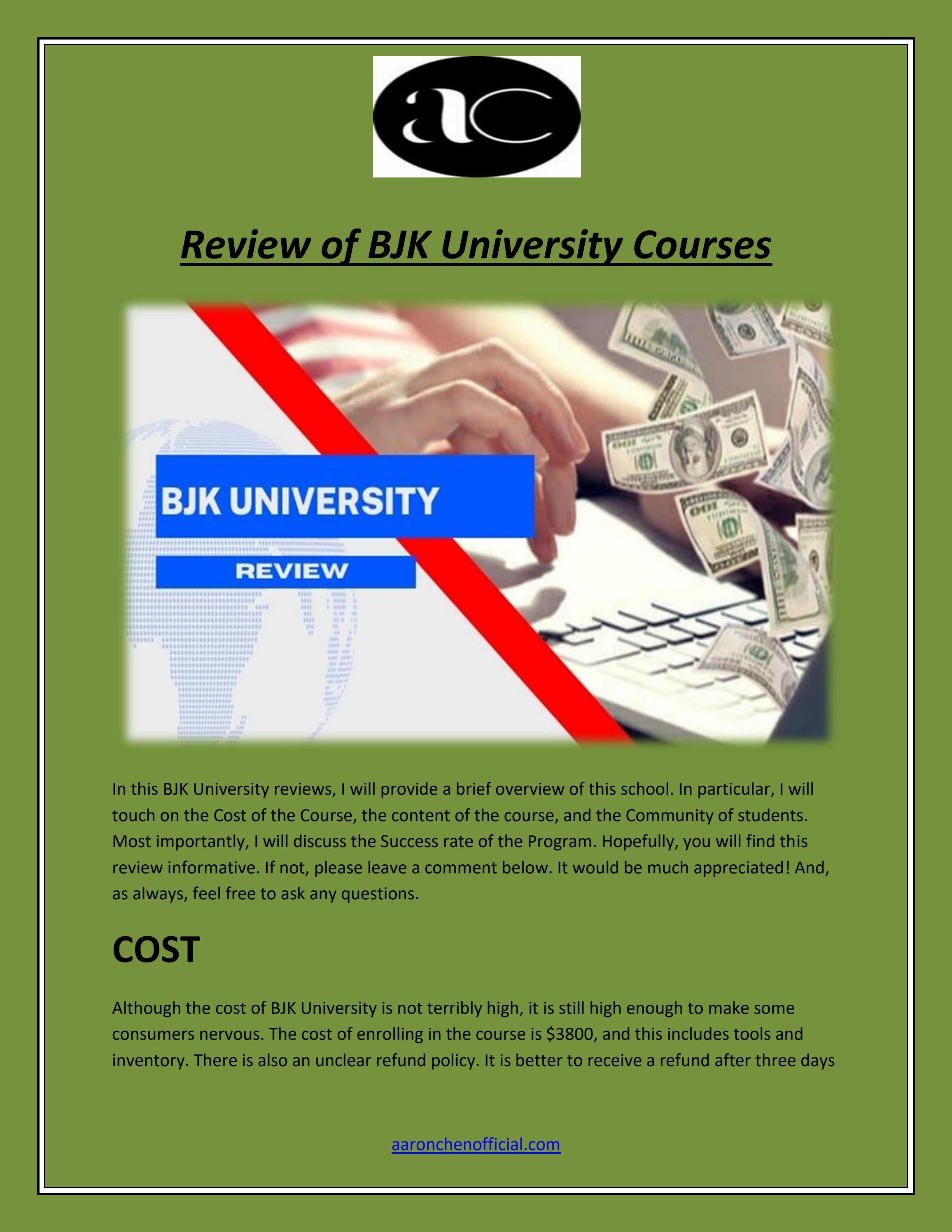 Review Of BJK University Courses By Aaron Chen Issuu