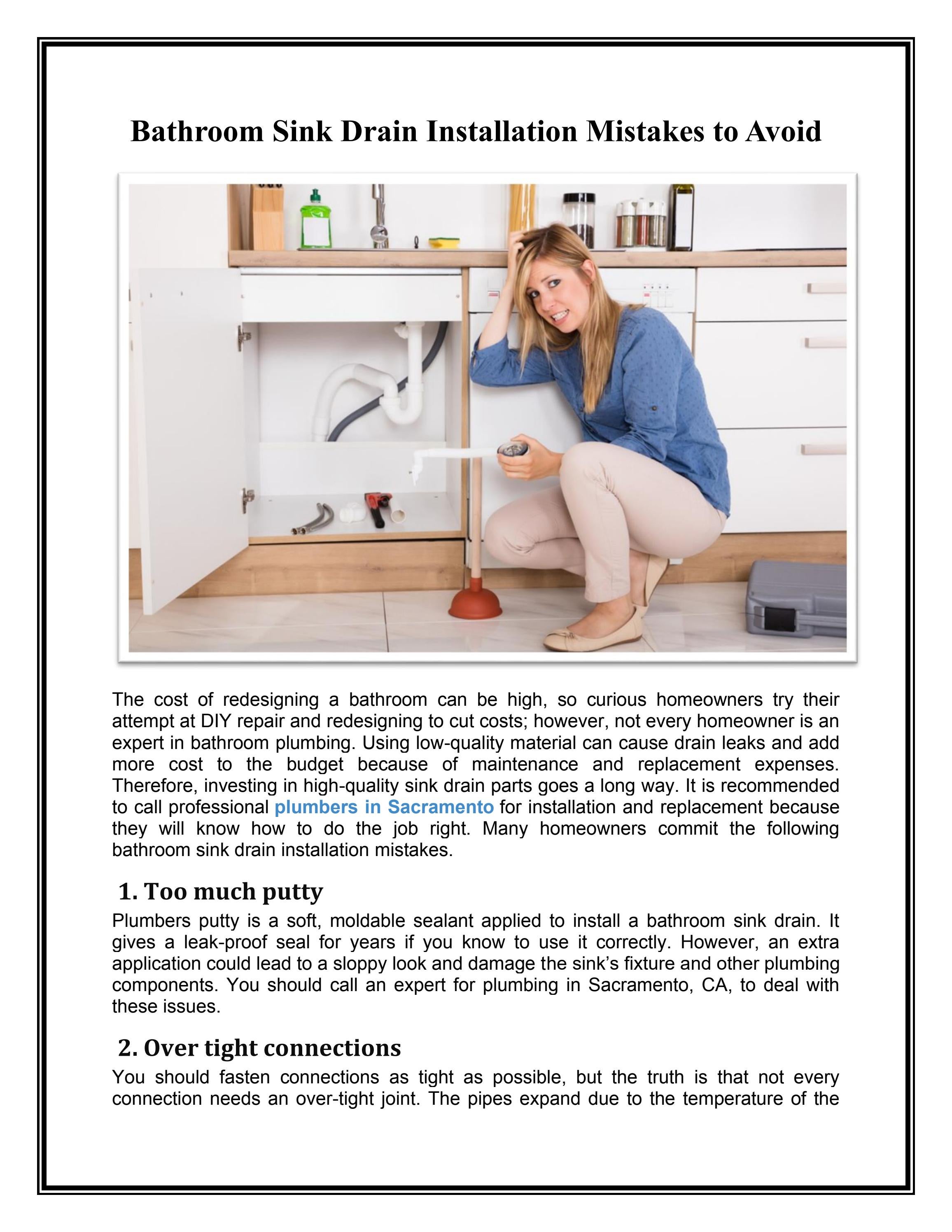 Bathroom Sink Drain Installation Mistakes to Avoid by