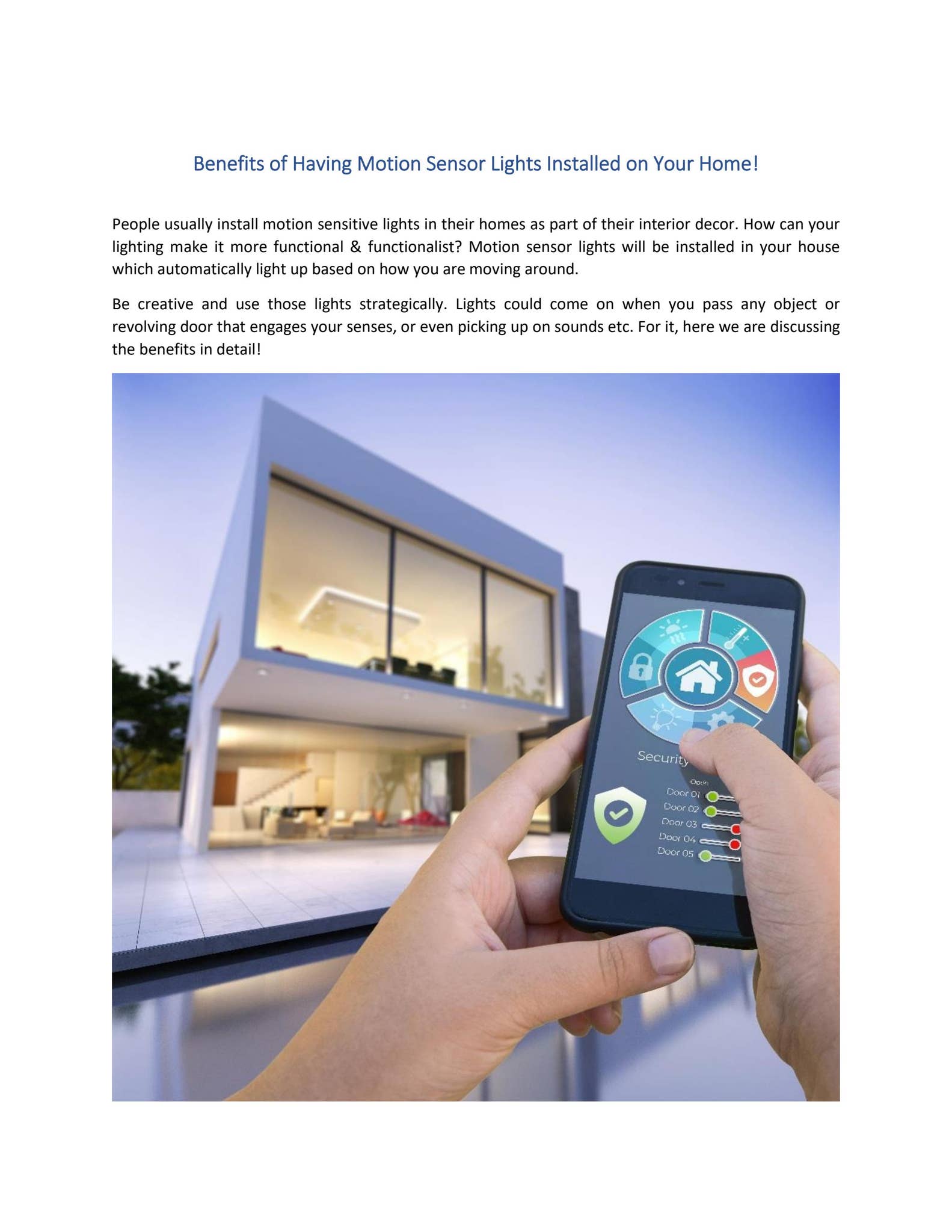 Benefits of Having Motion Sensor Lights Installed on Your Home by ...