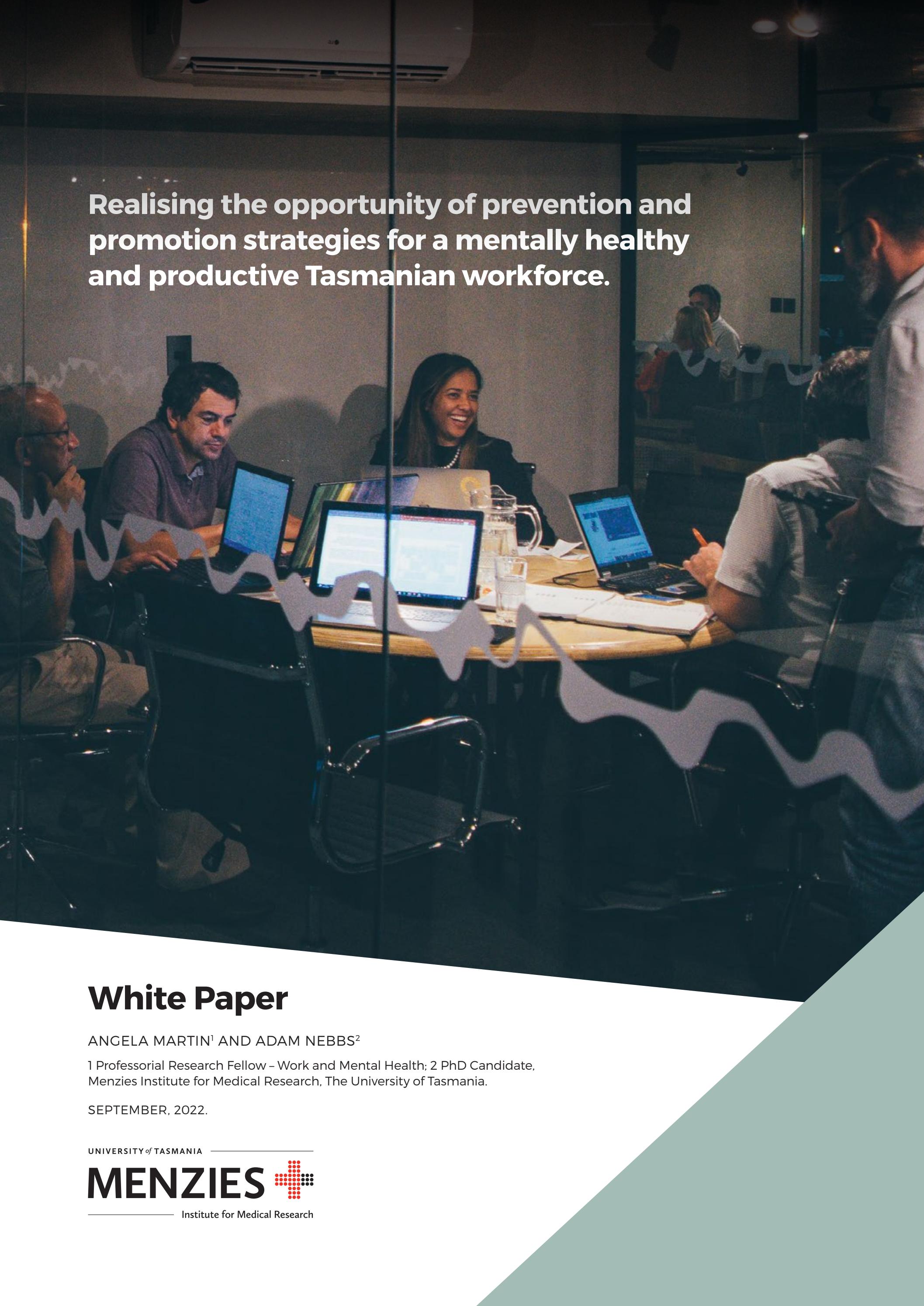 Mental Health White Paper by Menzies Institute for Medical Research Issuu