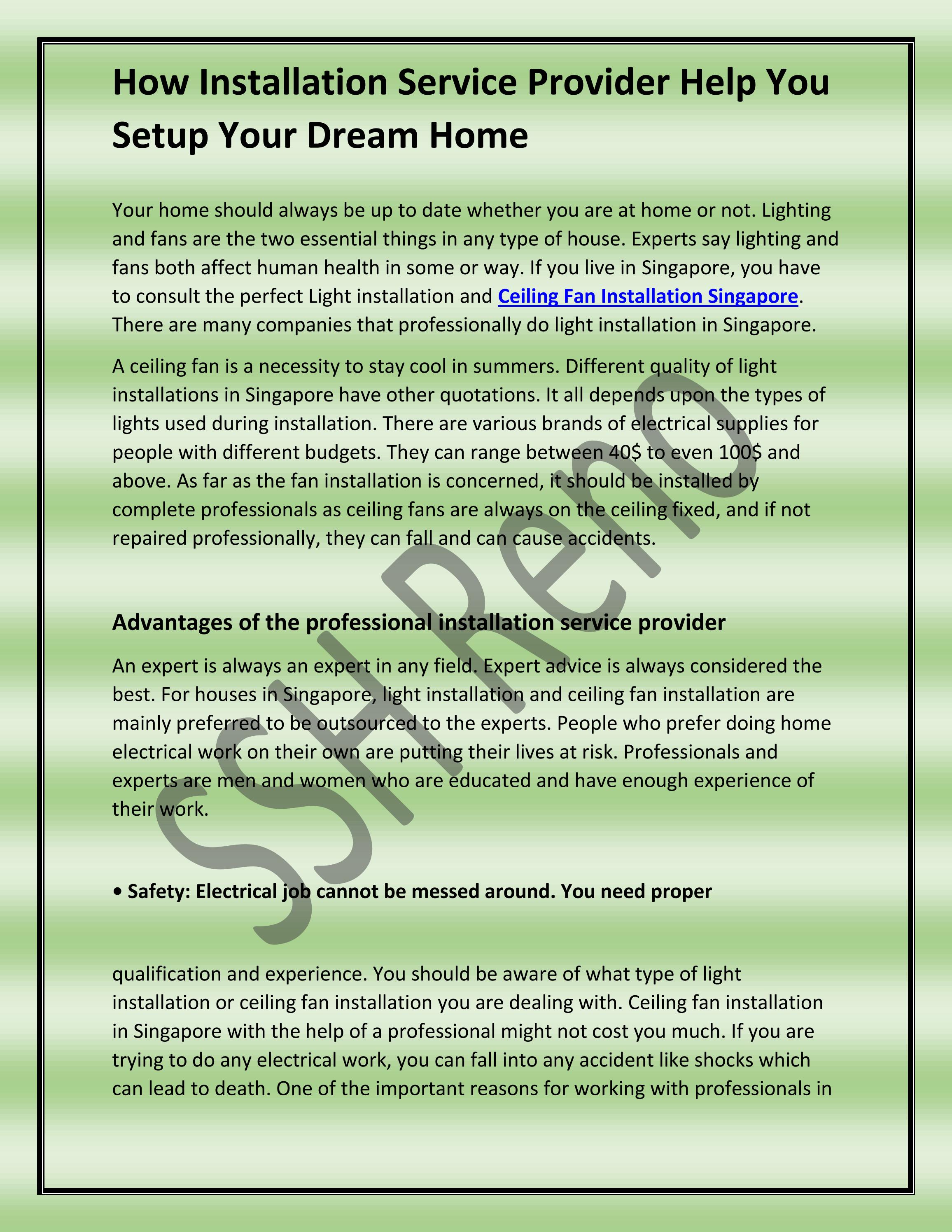 How Installation Service Provider Help You Setup Your Dream Home by sshrenosg Issuu