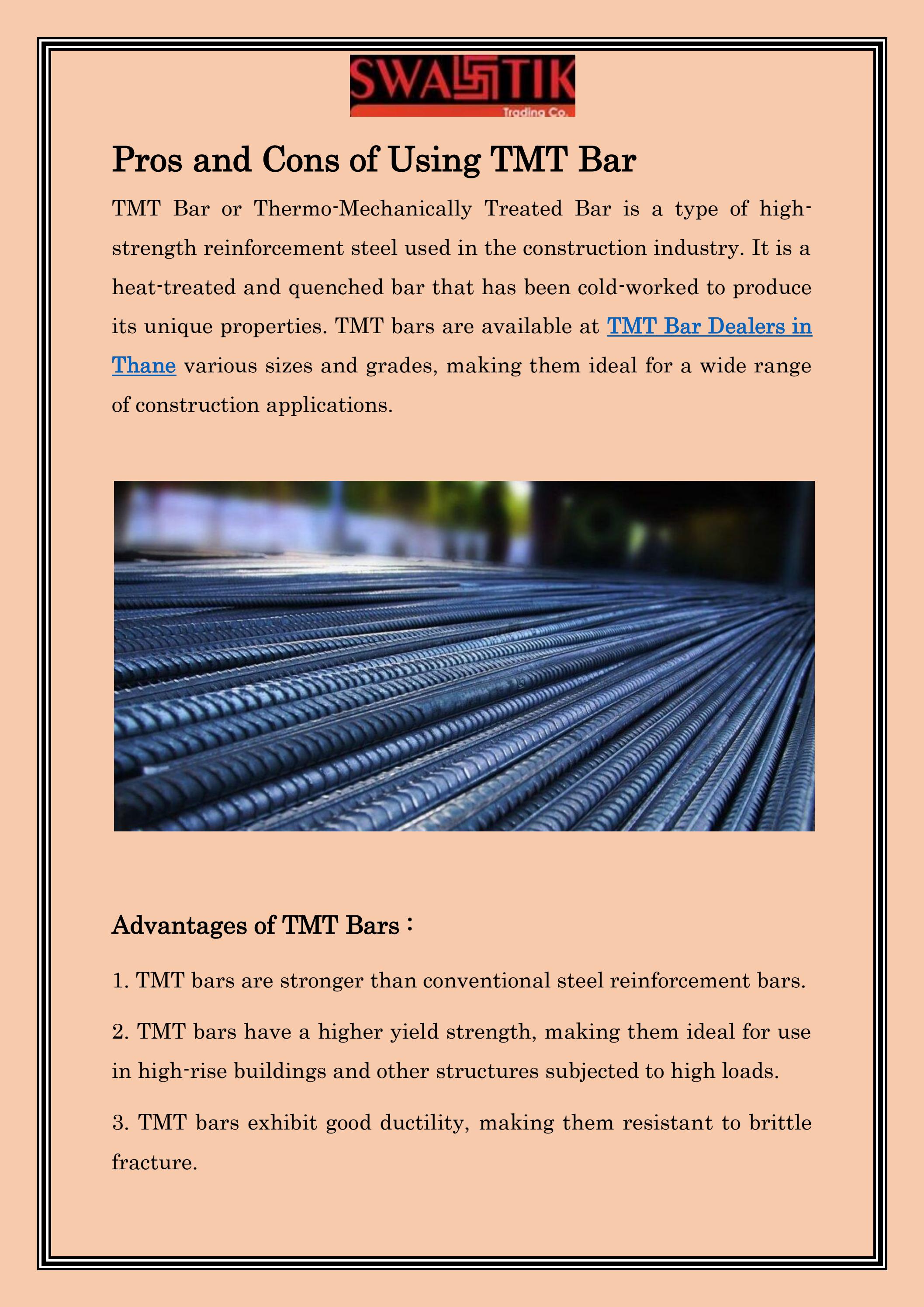 Pros and Cons of Using TMT Bar by Swastik Trading Issuu