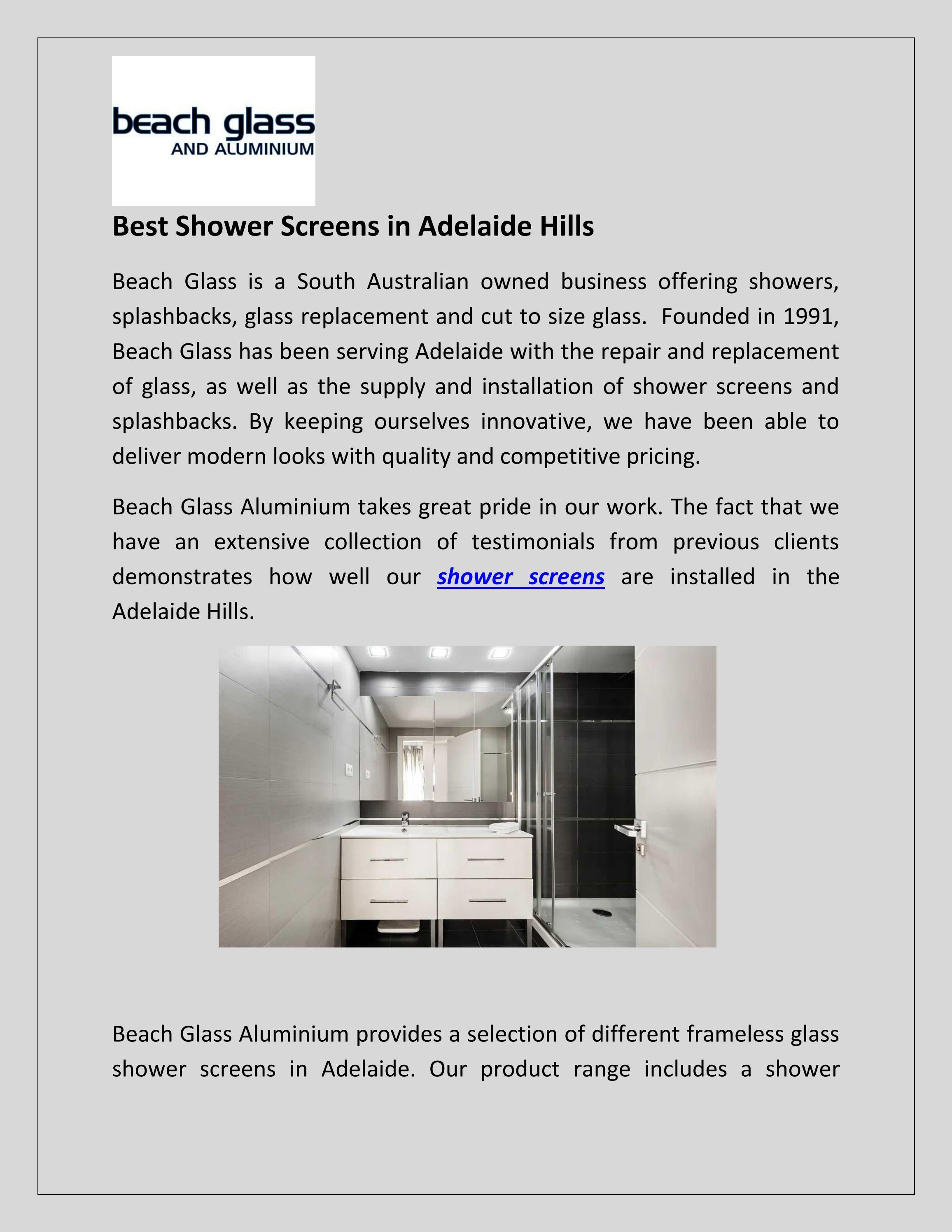 Best Shower Screens in Adelaide Hills by beachglass2 Issuu