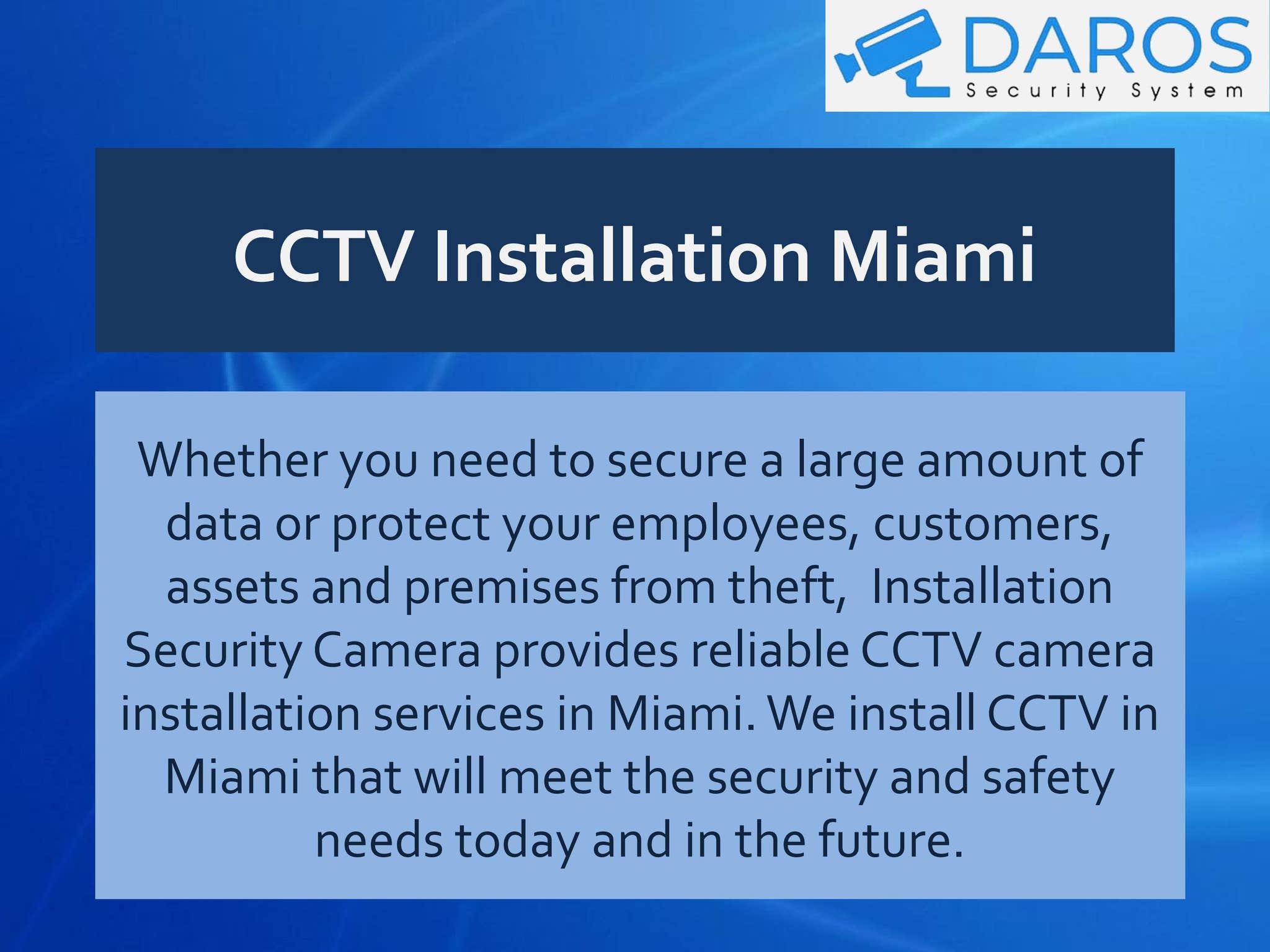 CCTV Installation Miami by Security Camera Installation - Issuu
