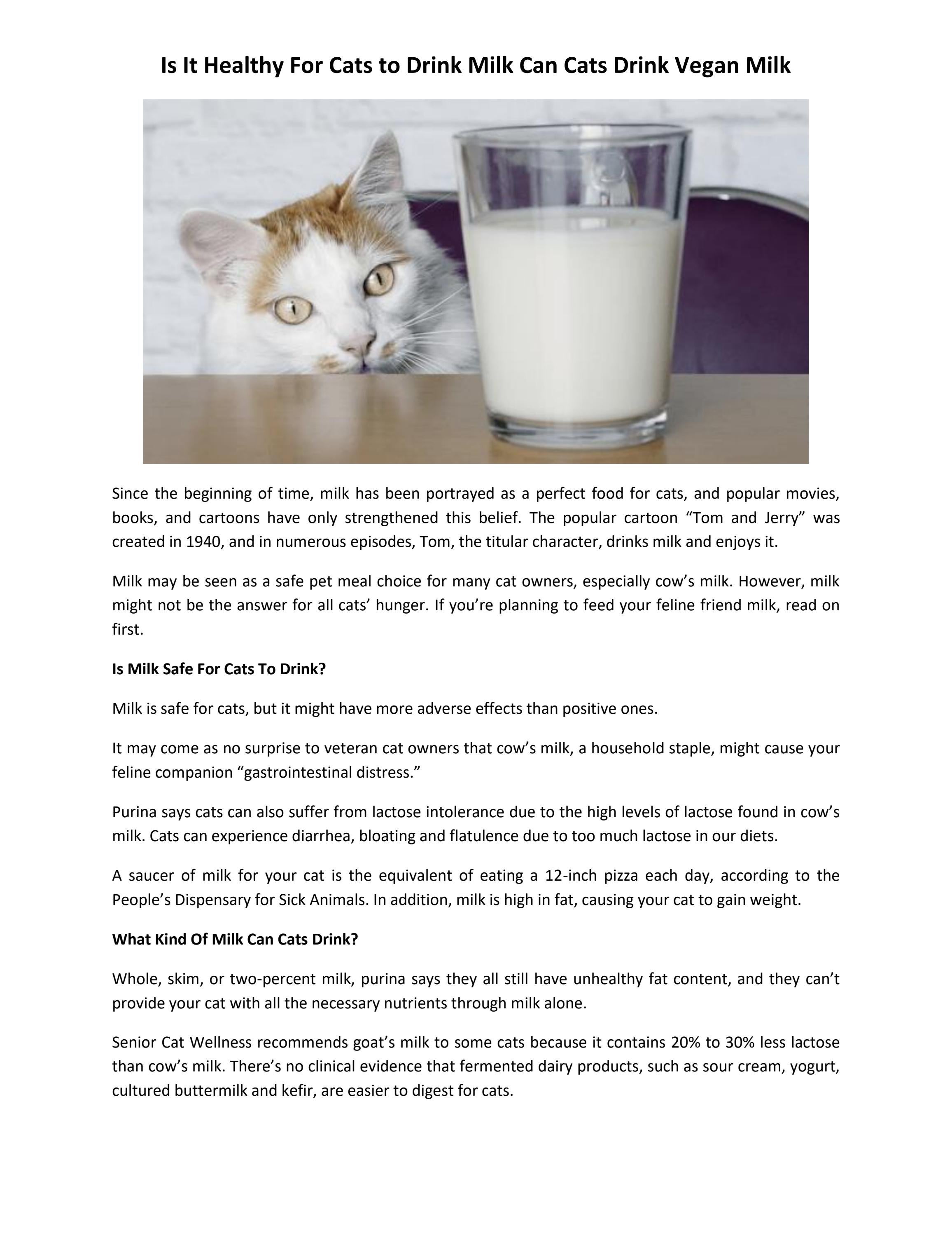 is skim milk bad for cats