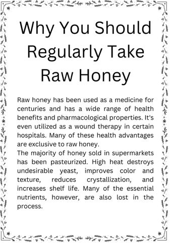Why You Should Regularly Take Raw Honey by Nature's Superfoods Issuu