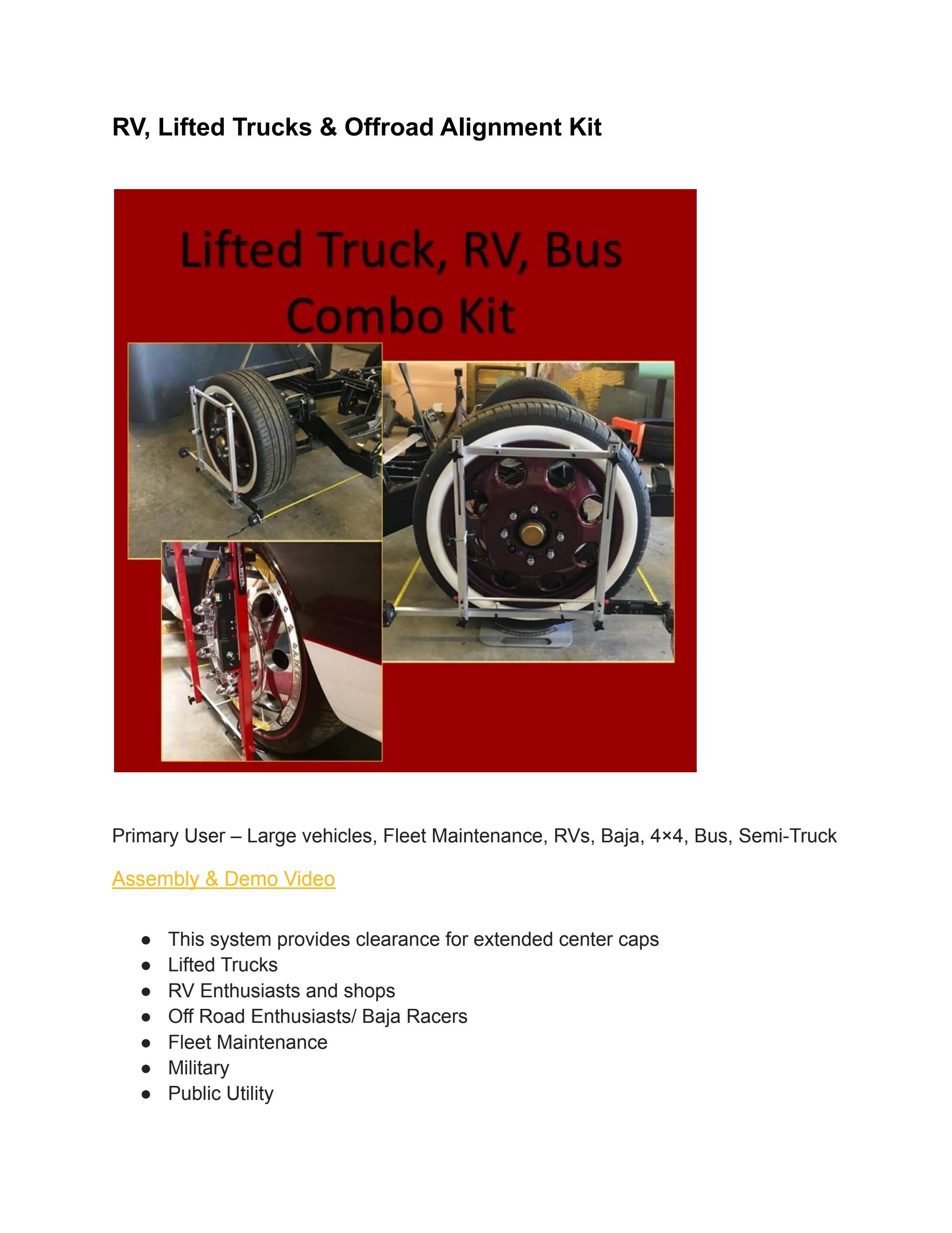 RV, Lifted Trucks & Offroad Alignment Kit by itsstassyhiller Issuu