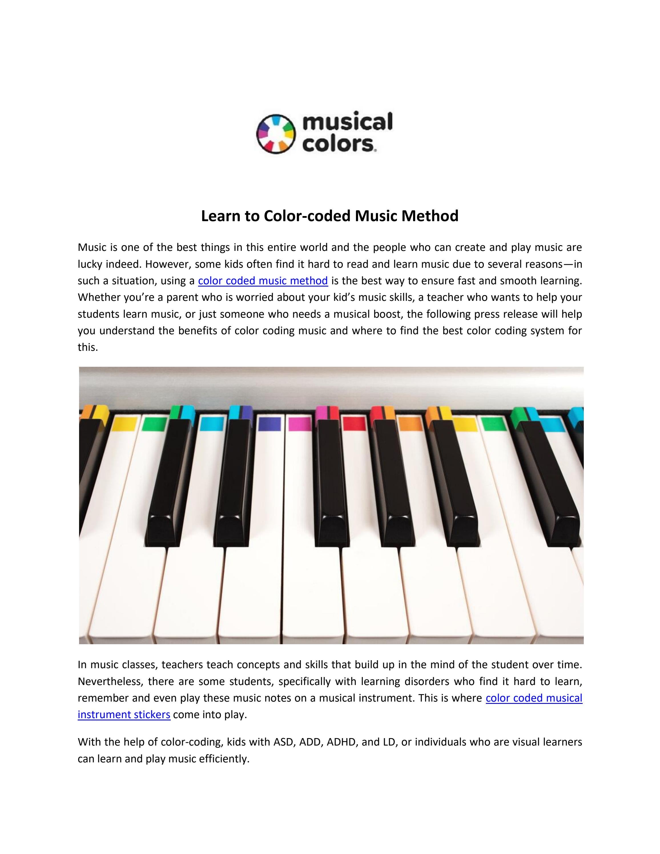 Learn to Colorcoded Music Method by Musical Colors Issuu