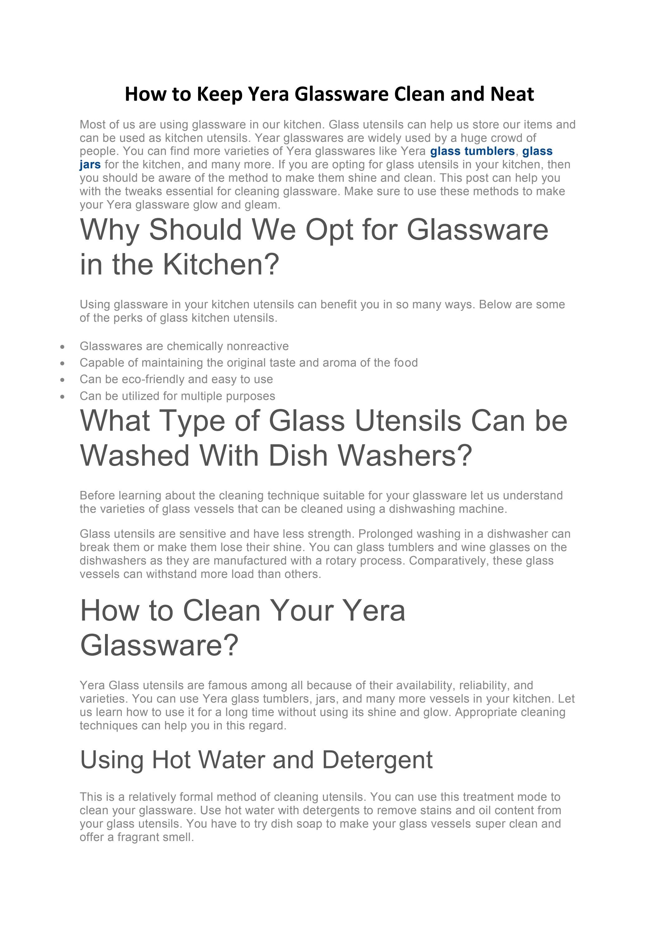 How to Keep Yera Glassware Clean and Neat by Yera Glassware Issuu