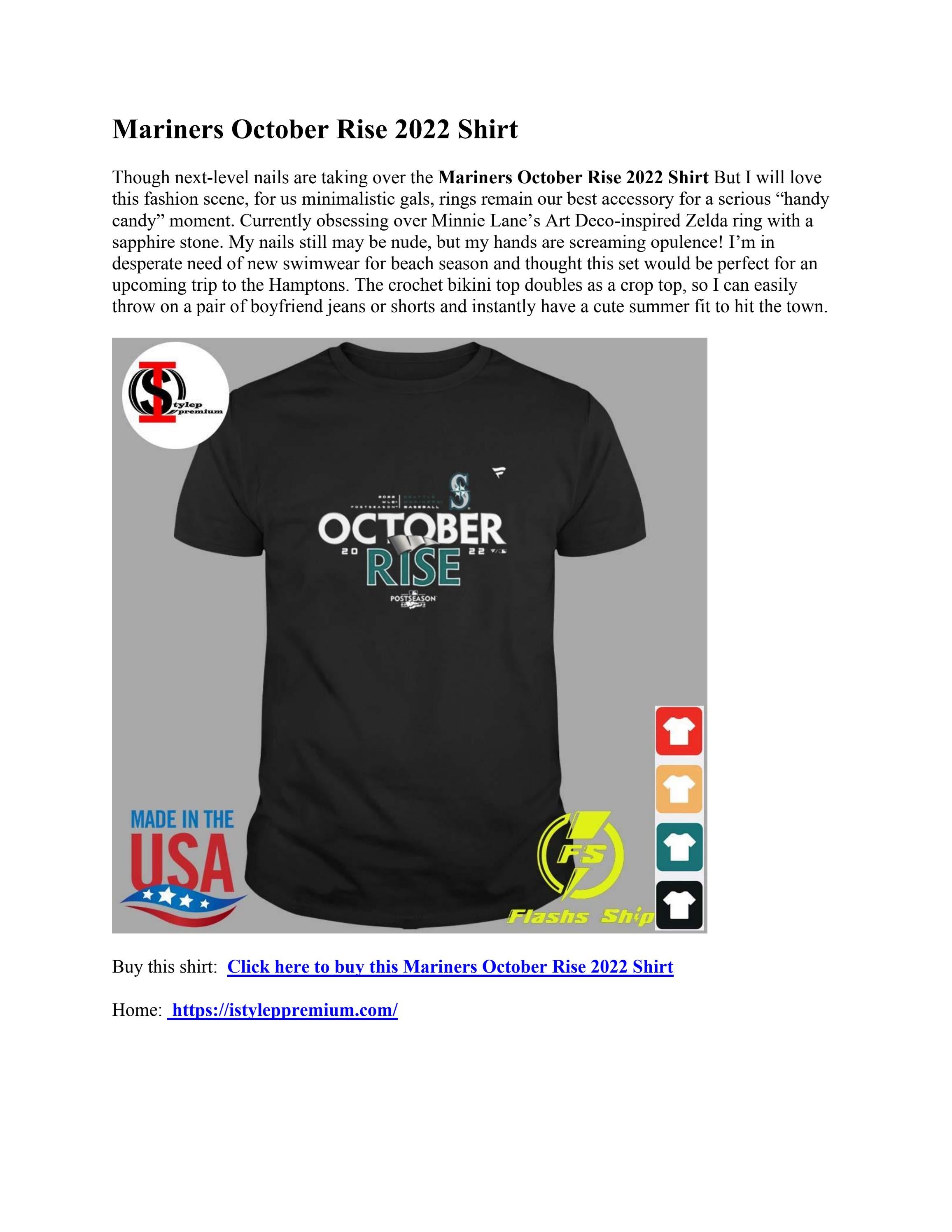 Mariners October Rise 2022 Shirt by Donkeyclothing Issuu