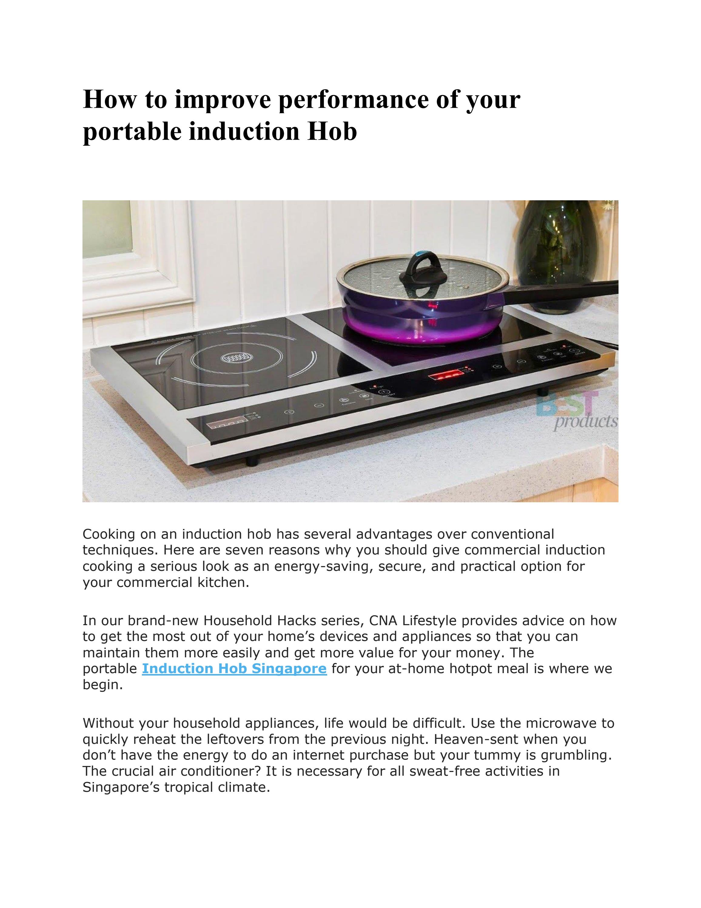 How to improve performance of your portable induction Hob by