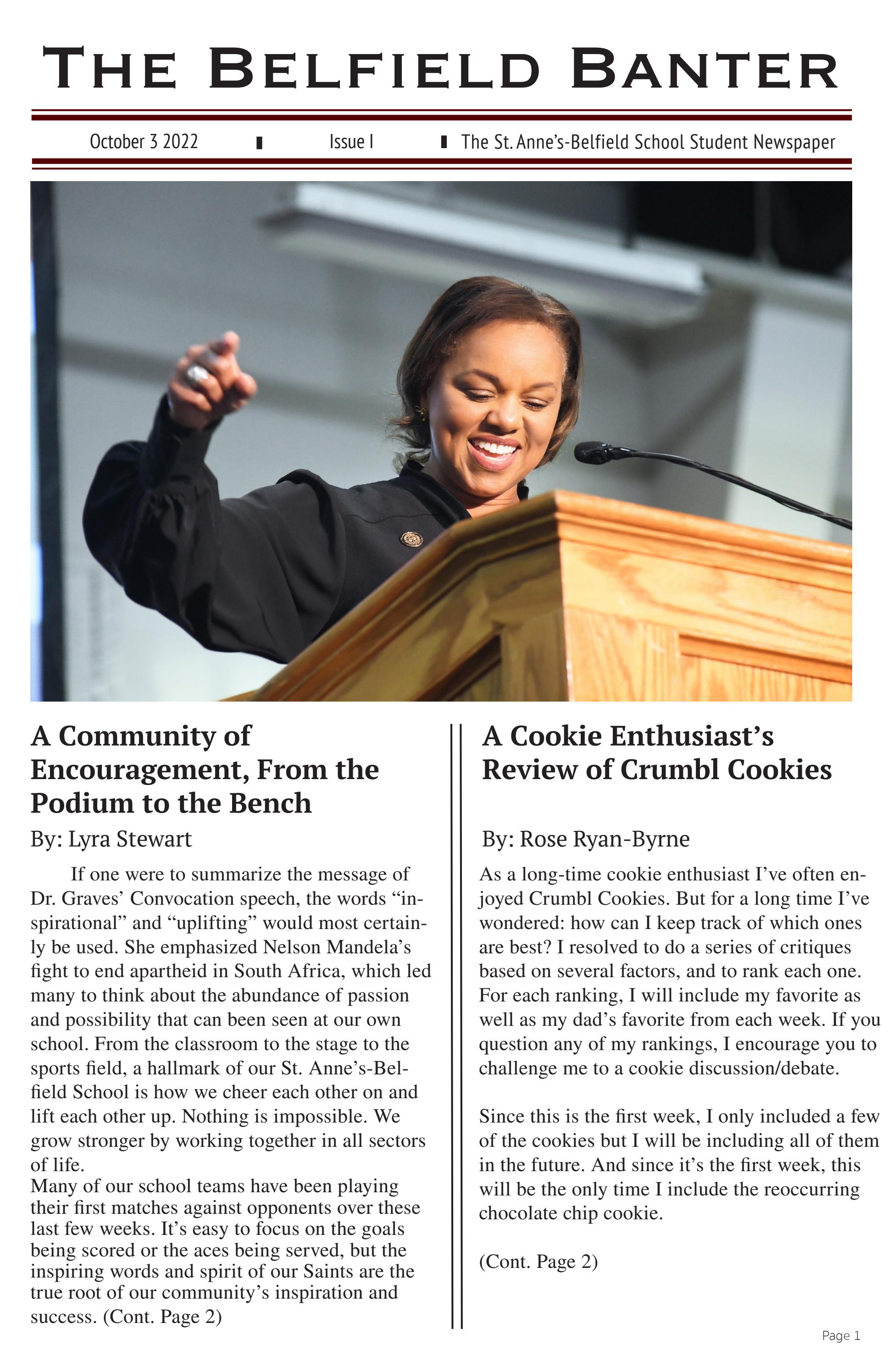 The Belfield Banter, Issue 1 Convocation by St. Anne'sBelfield