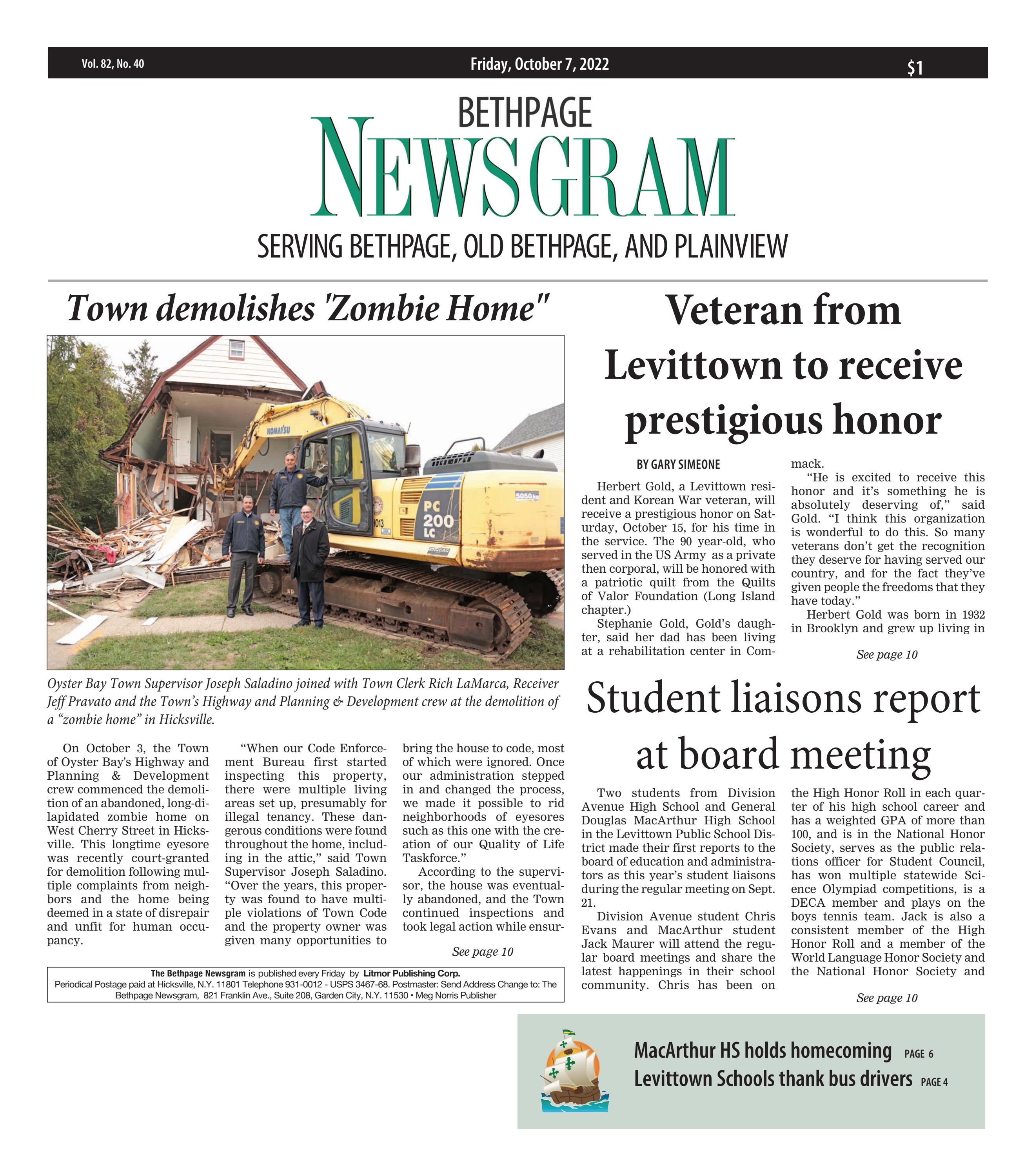 Bethpage Newsgram (10/7/22) by Litmor Publishing Issuu