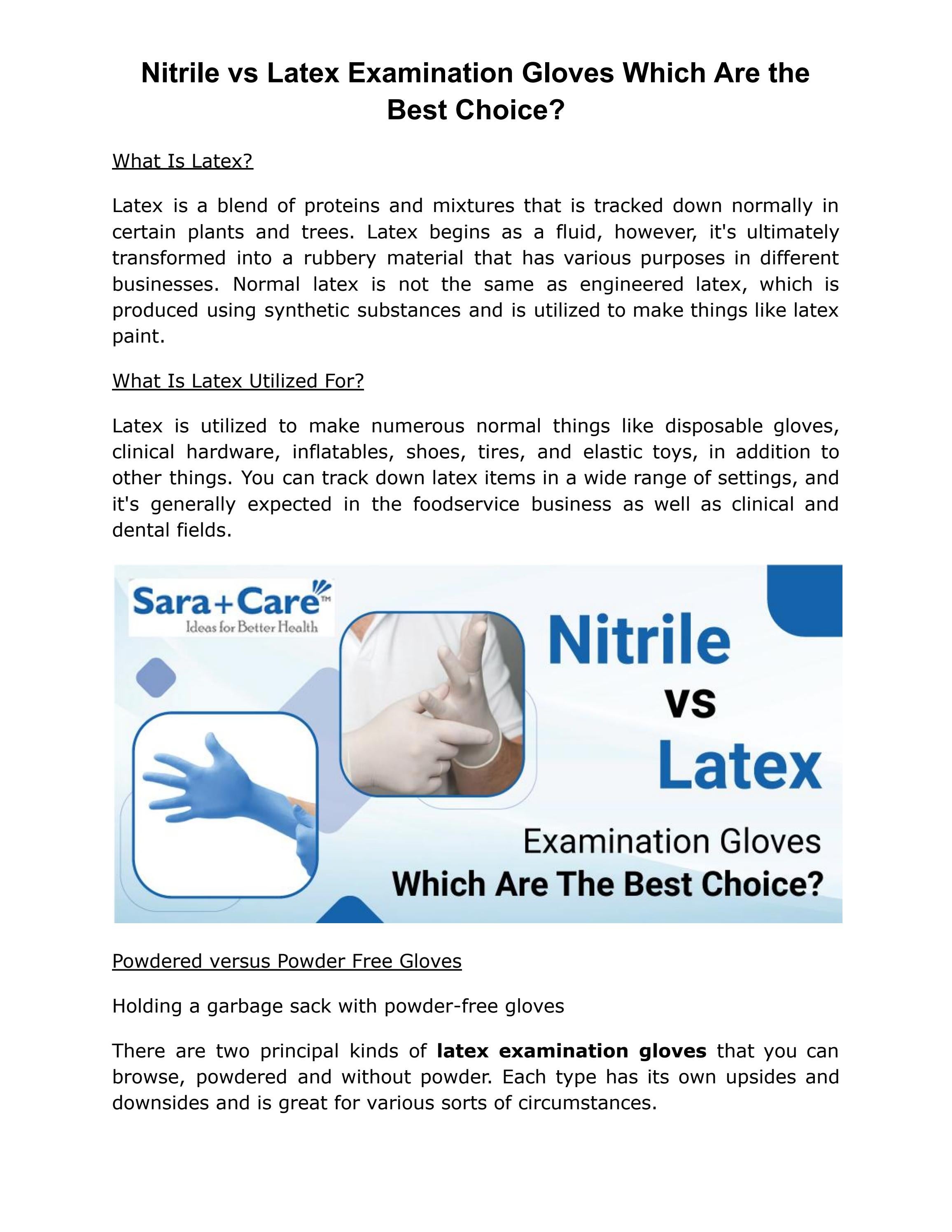 Nitrile vs Latex Examination Gloves Which Are the Best Choice? by Sara Healthcare Pvt Ltd Issuu