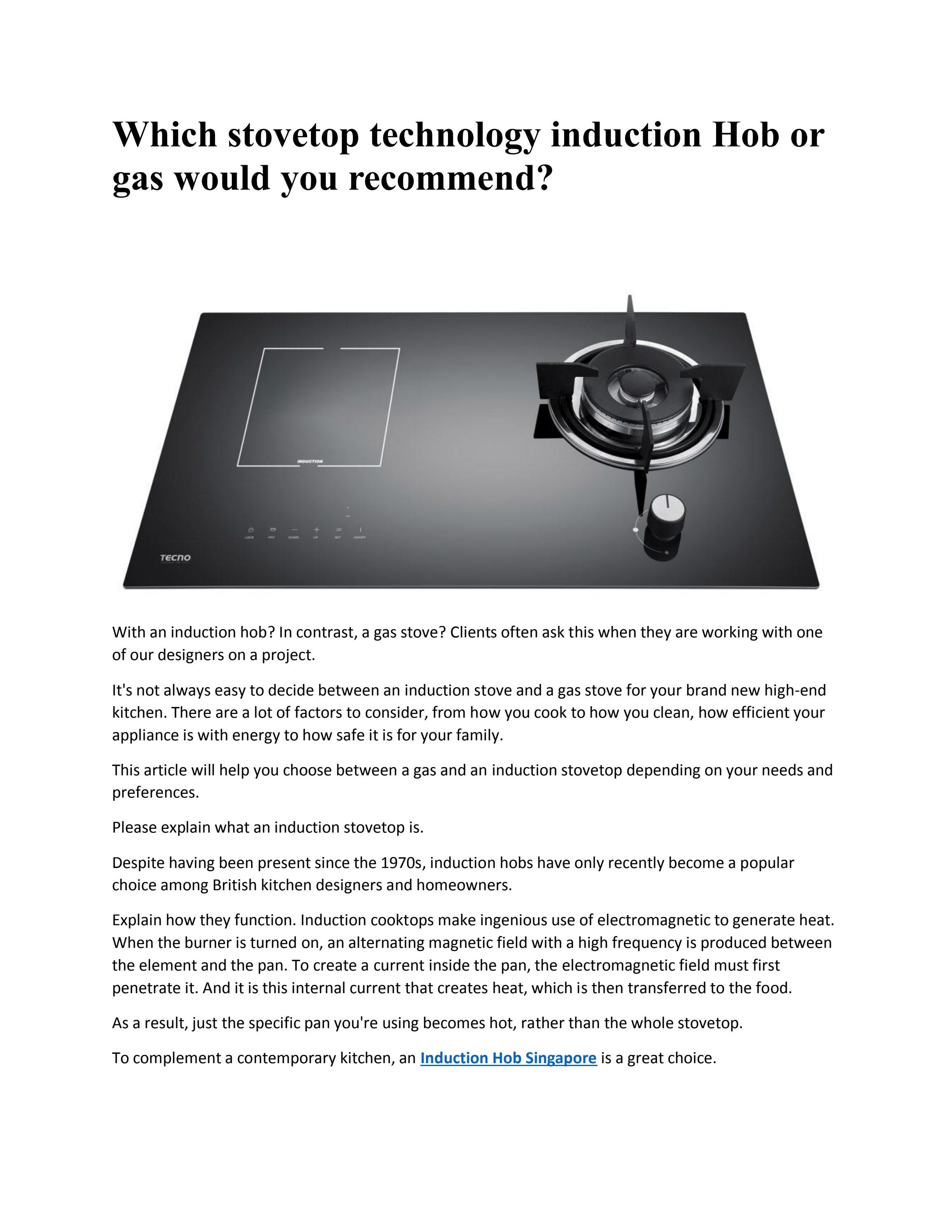 Induction or Gas Which hob is best for you by EFSingapore Issuu