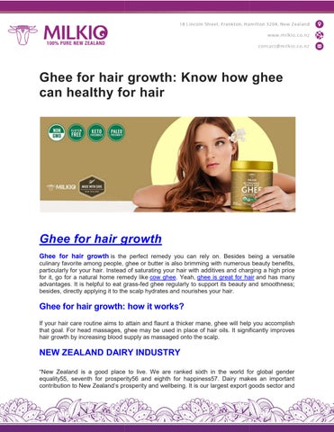 Ghee for hair growth Know how ghee can healthy for hair by MILKIO Issuu