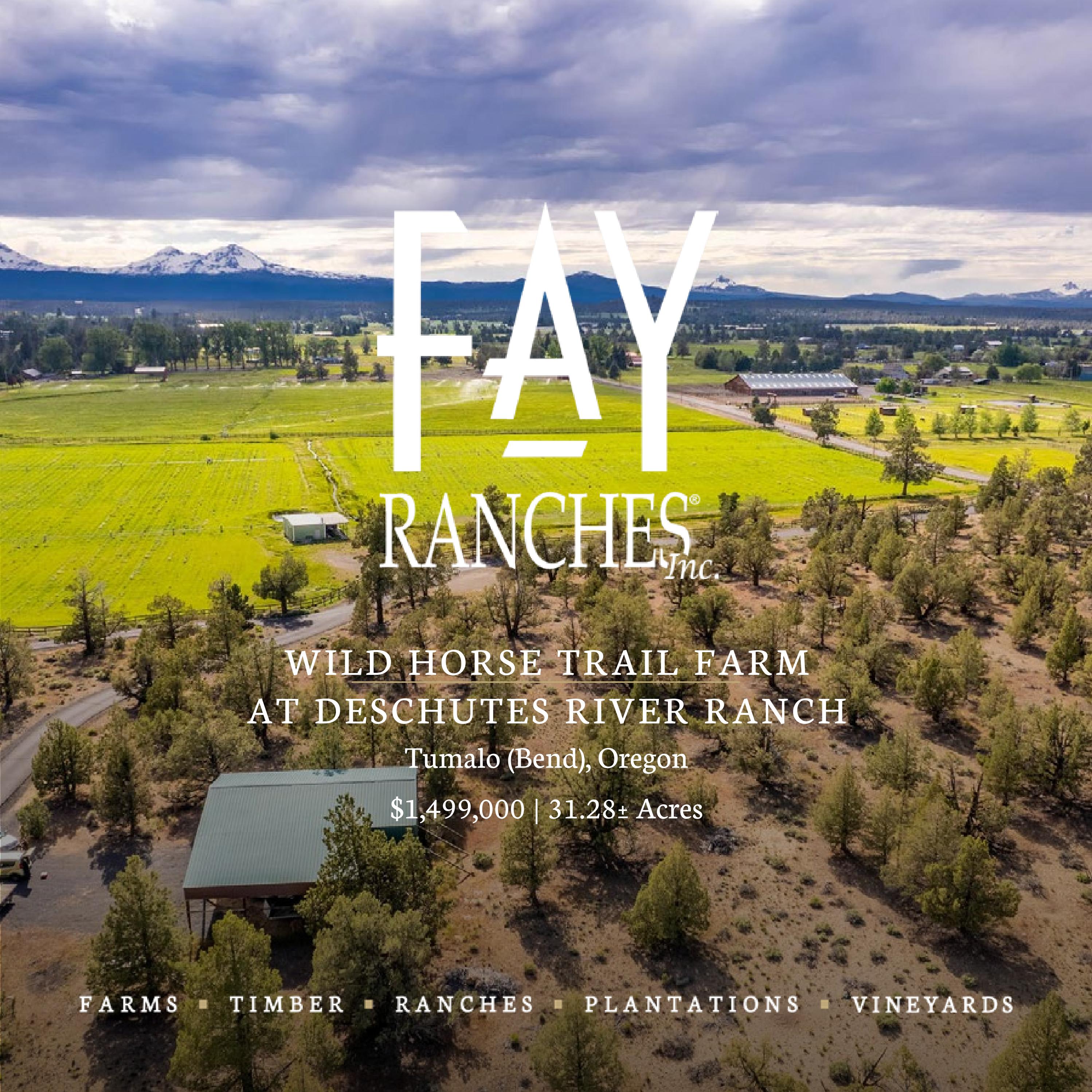 SOLD Wild Horse Trail Farm at Deschutes River Ranch Fay Ranches by