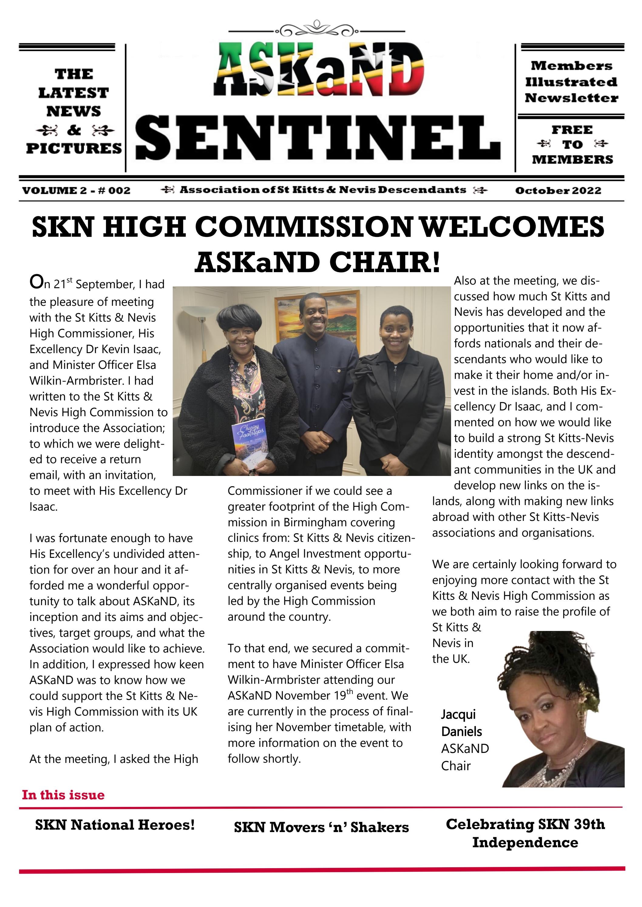 ASKaND Sentinel October 2022 - Vol 2 #002 by Association of St Kitts