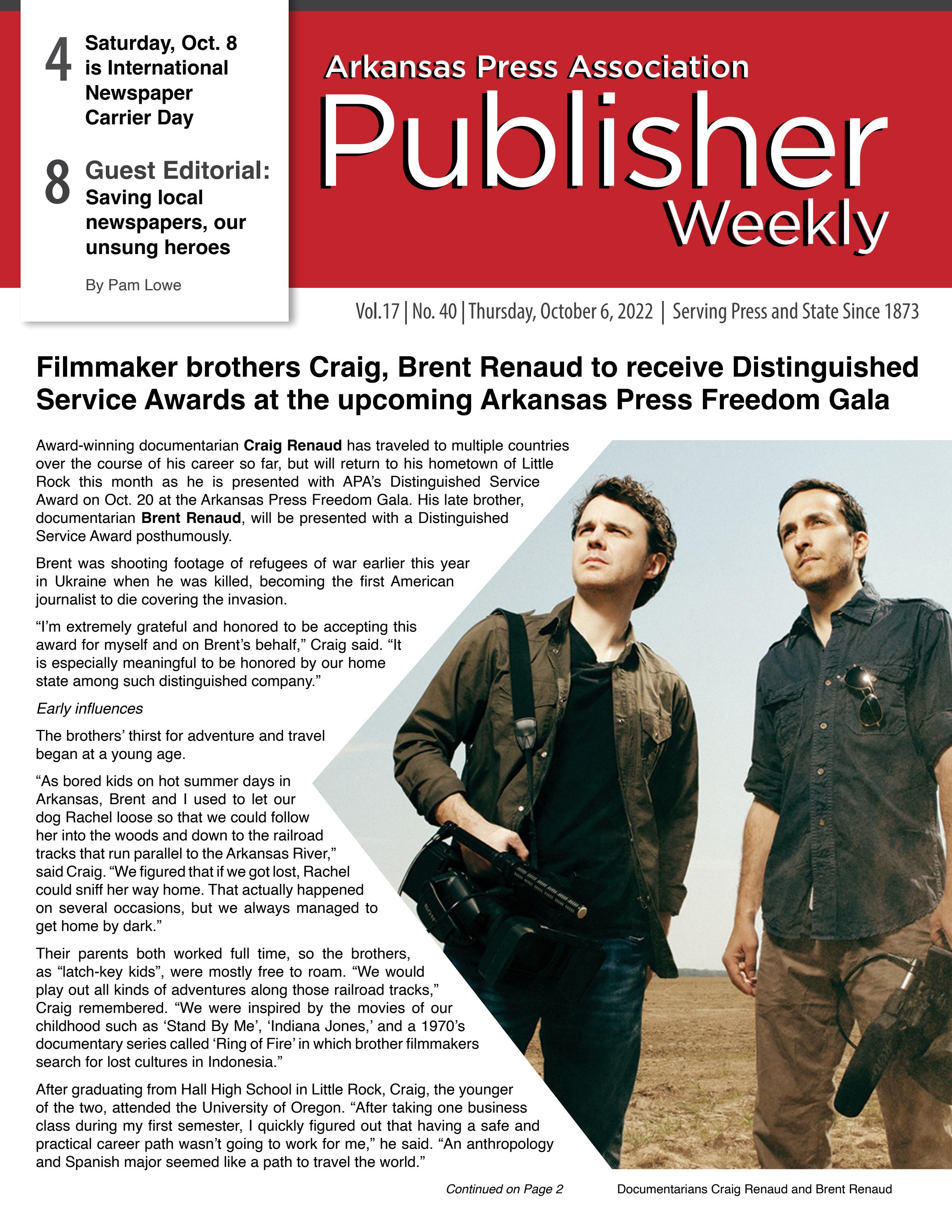 Arkansas Publisher Weekly October 6, 2022 by Arkansas Press