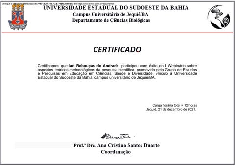 Certificado aspectos teóricos-metodológicos da pesquisa científica by ...