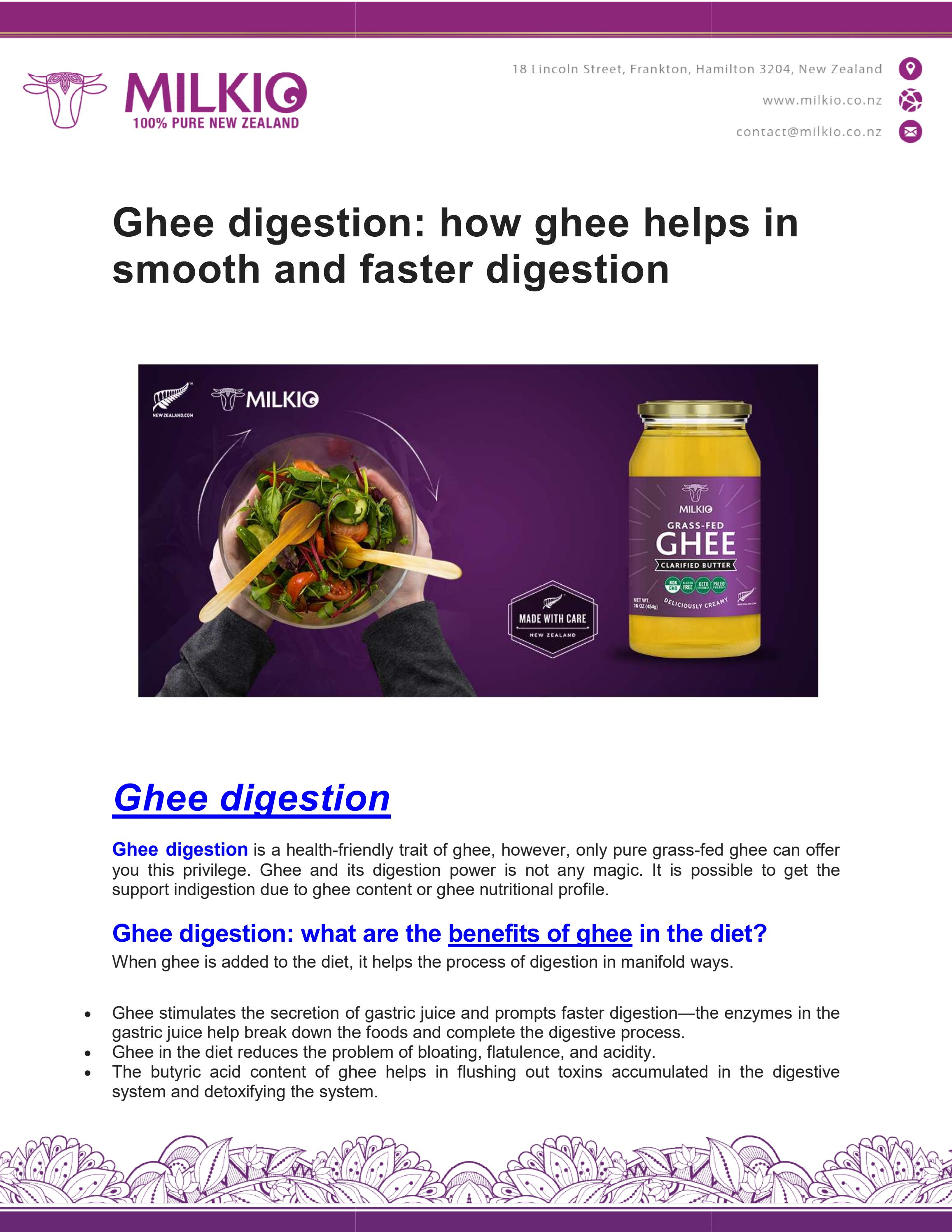 Ghee digestion how ghee helps in smooth and faster digestion by MILKIO