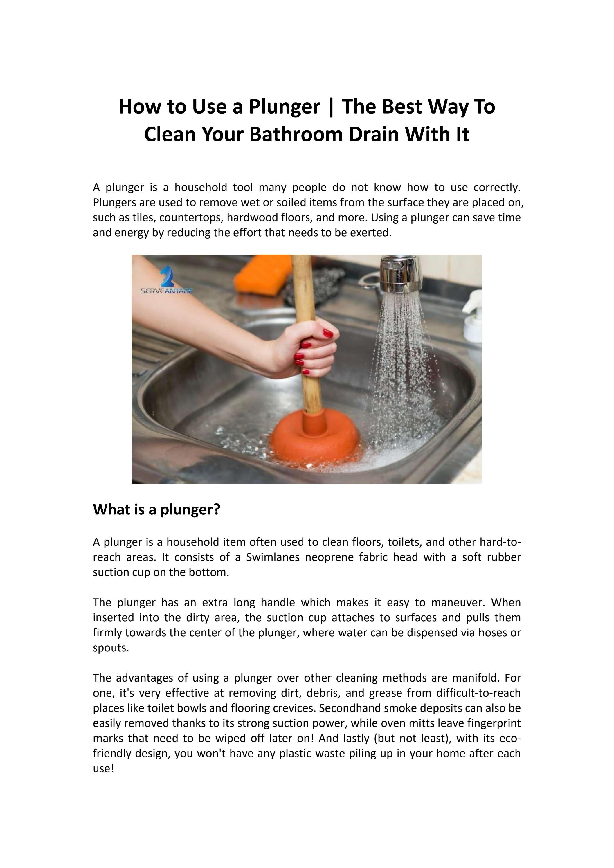 How To Use A Plunger