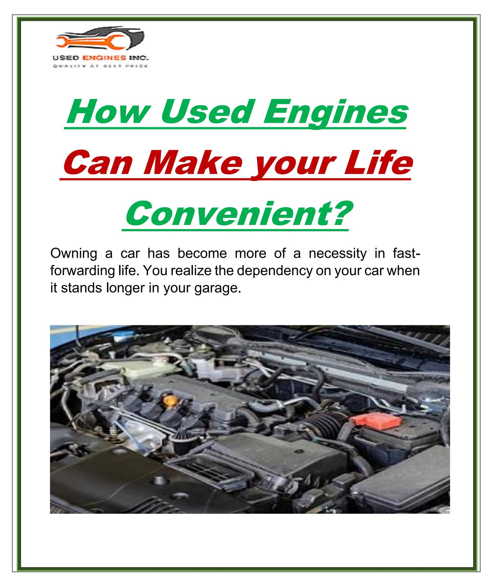 How Used Engines Can Make your Life Convenient? by Used Engines Inc ...