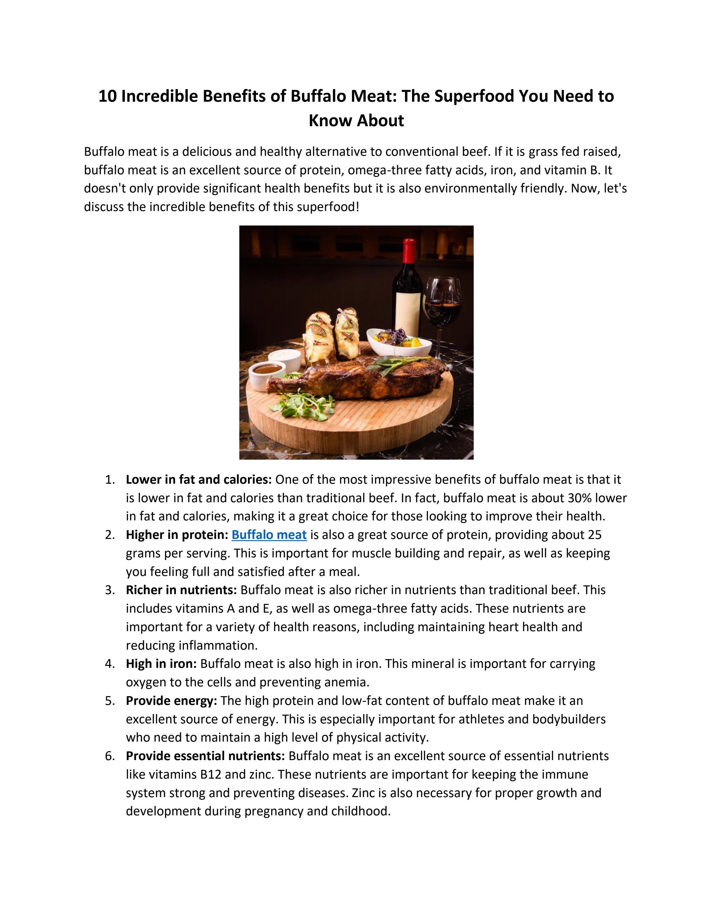 10 Incredible Benefits of Buffalo Meat The Superfood You Need to Know About by maryslanker Issuu